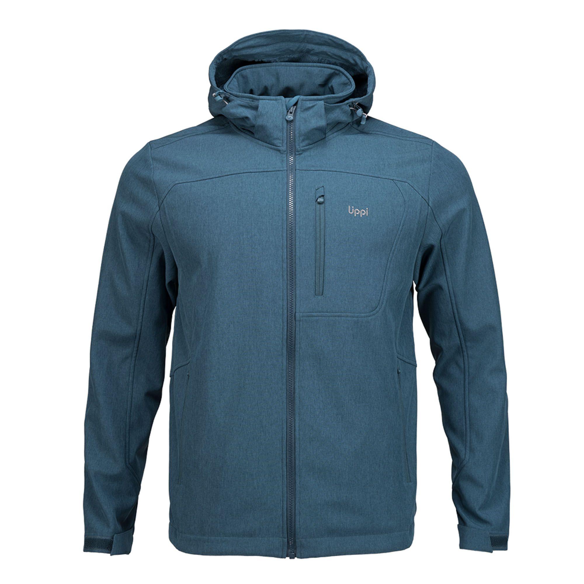 Chaqueta Hombre Macaya Softshell Hoody Jacket Melange Azul Noche Lippi I19-0