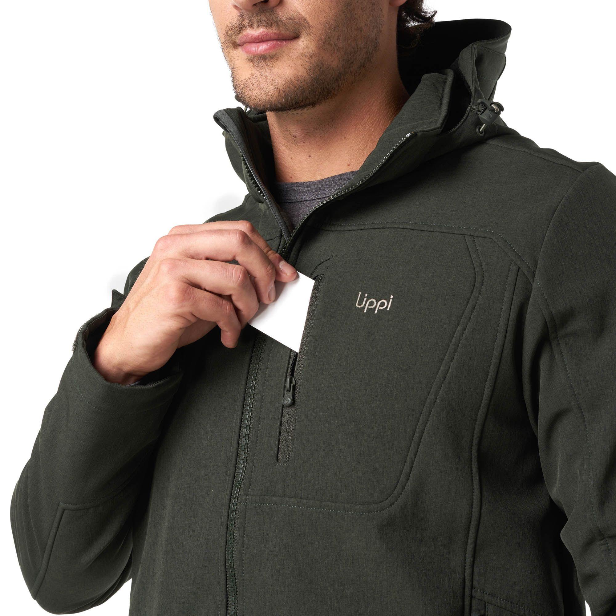 Chaqueta Hombre Macaya Softshell Hoody Jacket Melange Azul Noche Lippi I19-5