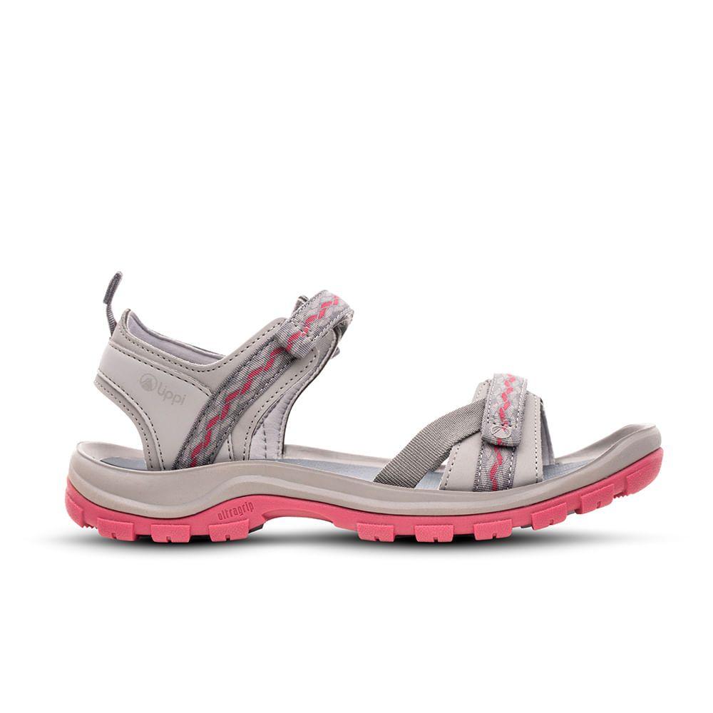 Sandalia Mujer Go Out Gris Rosa Lippi-0