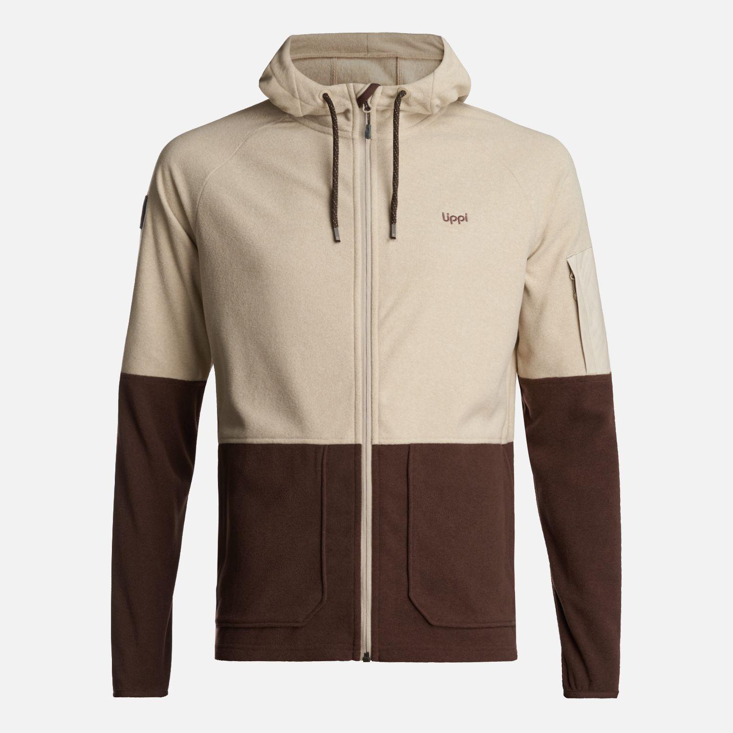 Poleron Hombre Stripes Nano-F Full Zip Hoody Crema Lippi V24-0