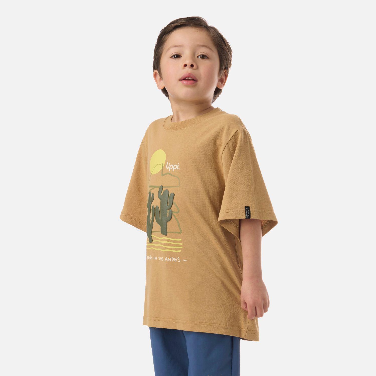 Polera Niño Desert Oversize T-Shirt Camel Lippi V26-1