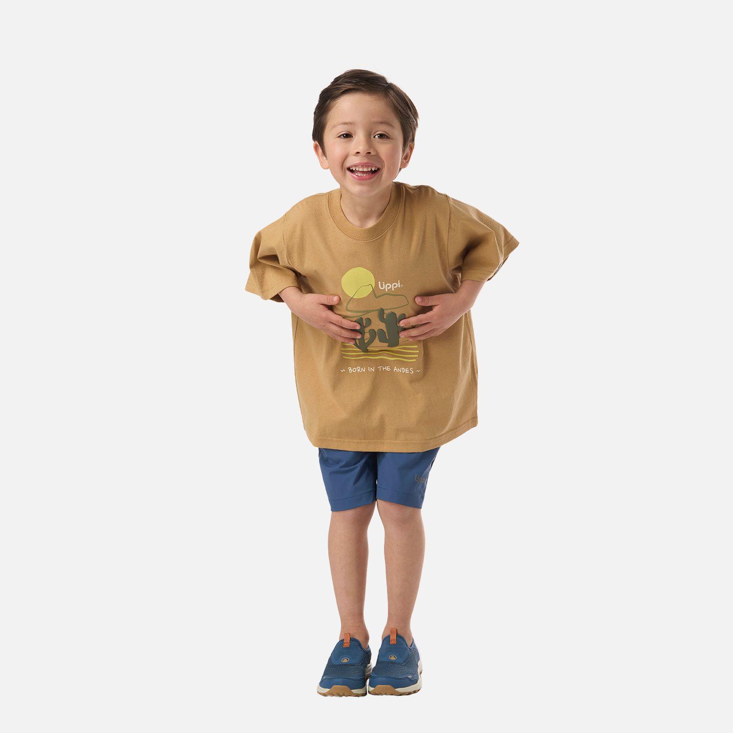 Polera Niño Desert Oversize T-Shirt Camel Lippi V26-4