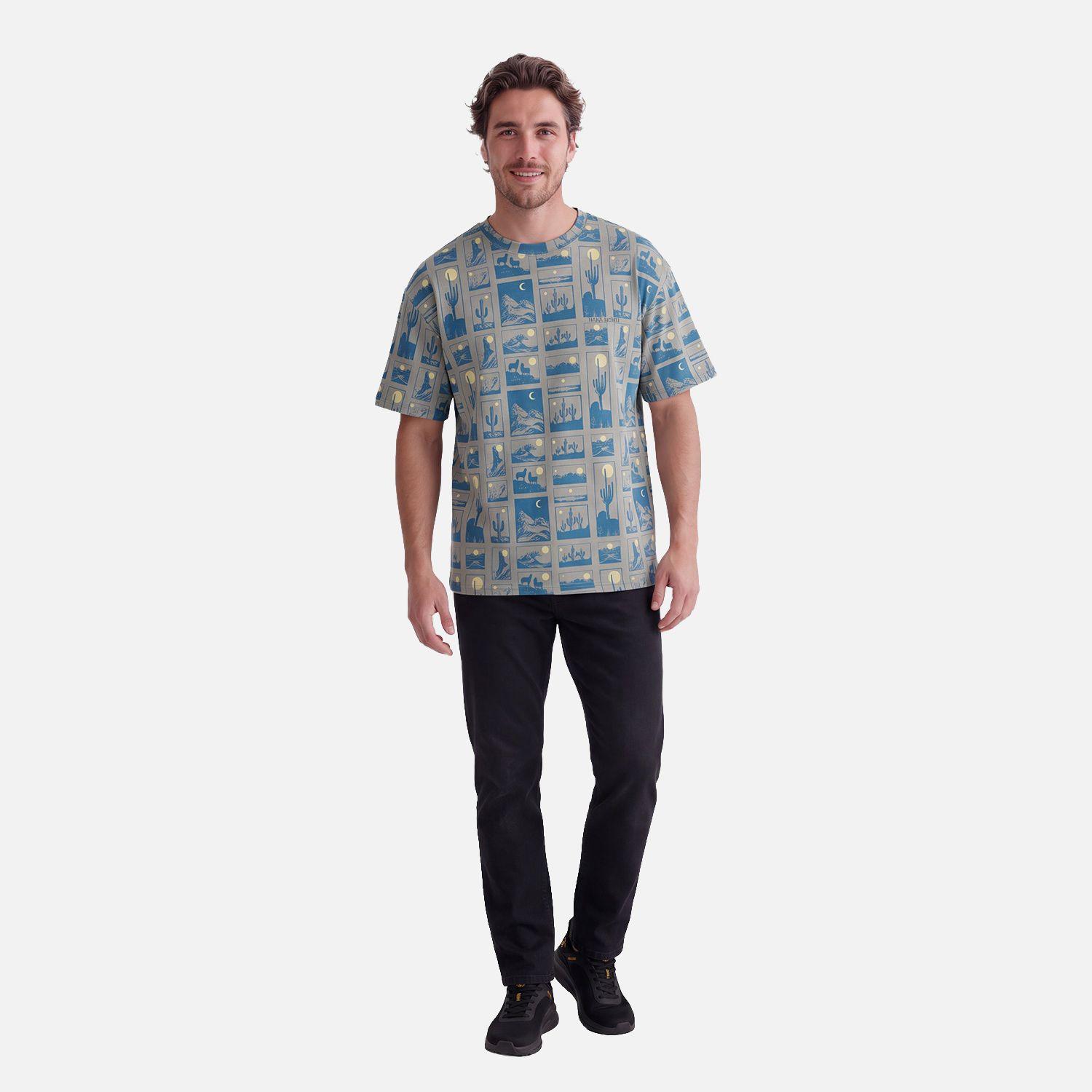 Polera Hombre Pinacoteca Print Laurel Haka Honu V27-2