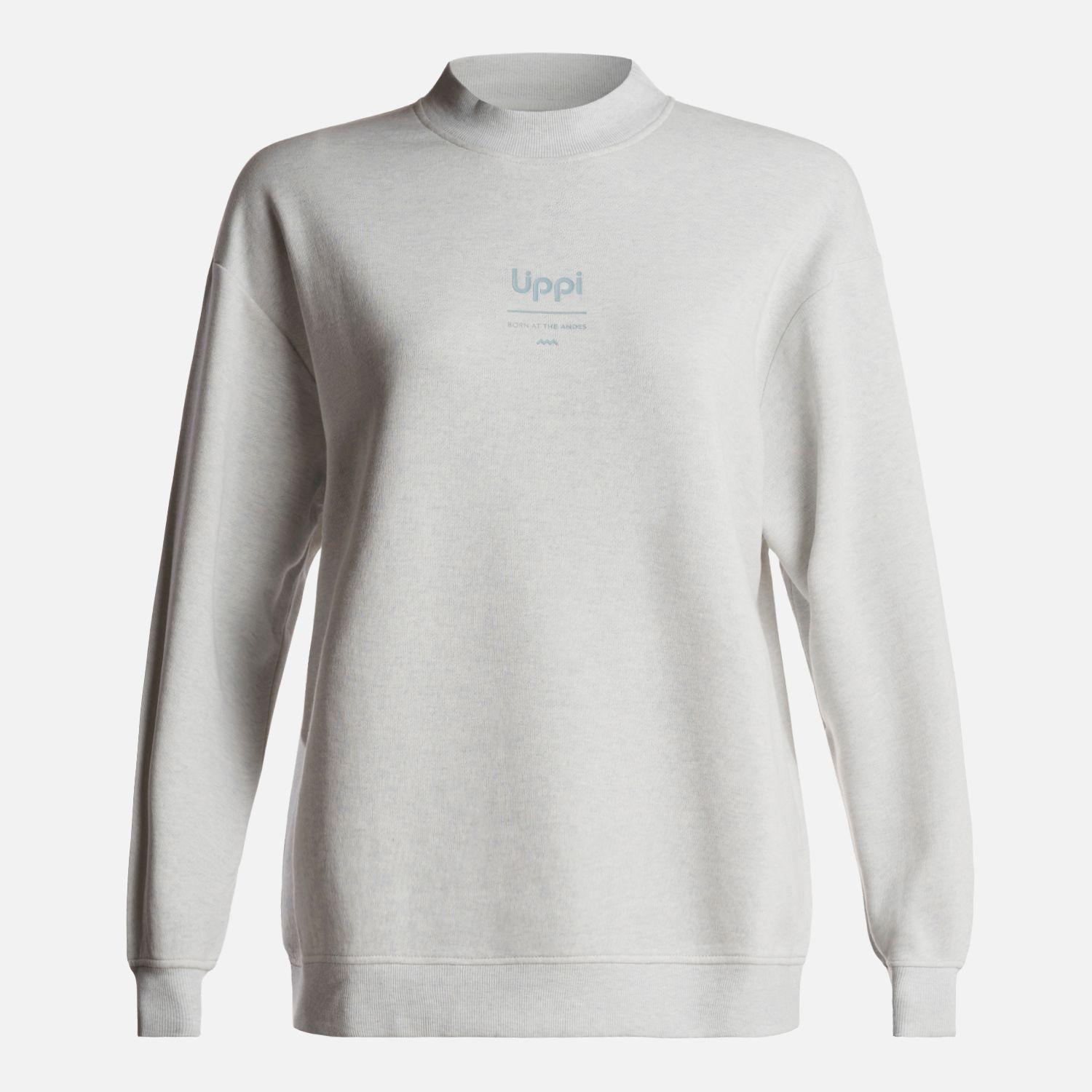 Poleron Mujer  Ulmo Mid Point Crewneck Sweatshirt Melange Gris Claro Lippi-0