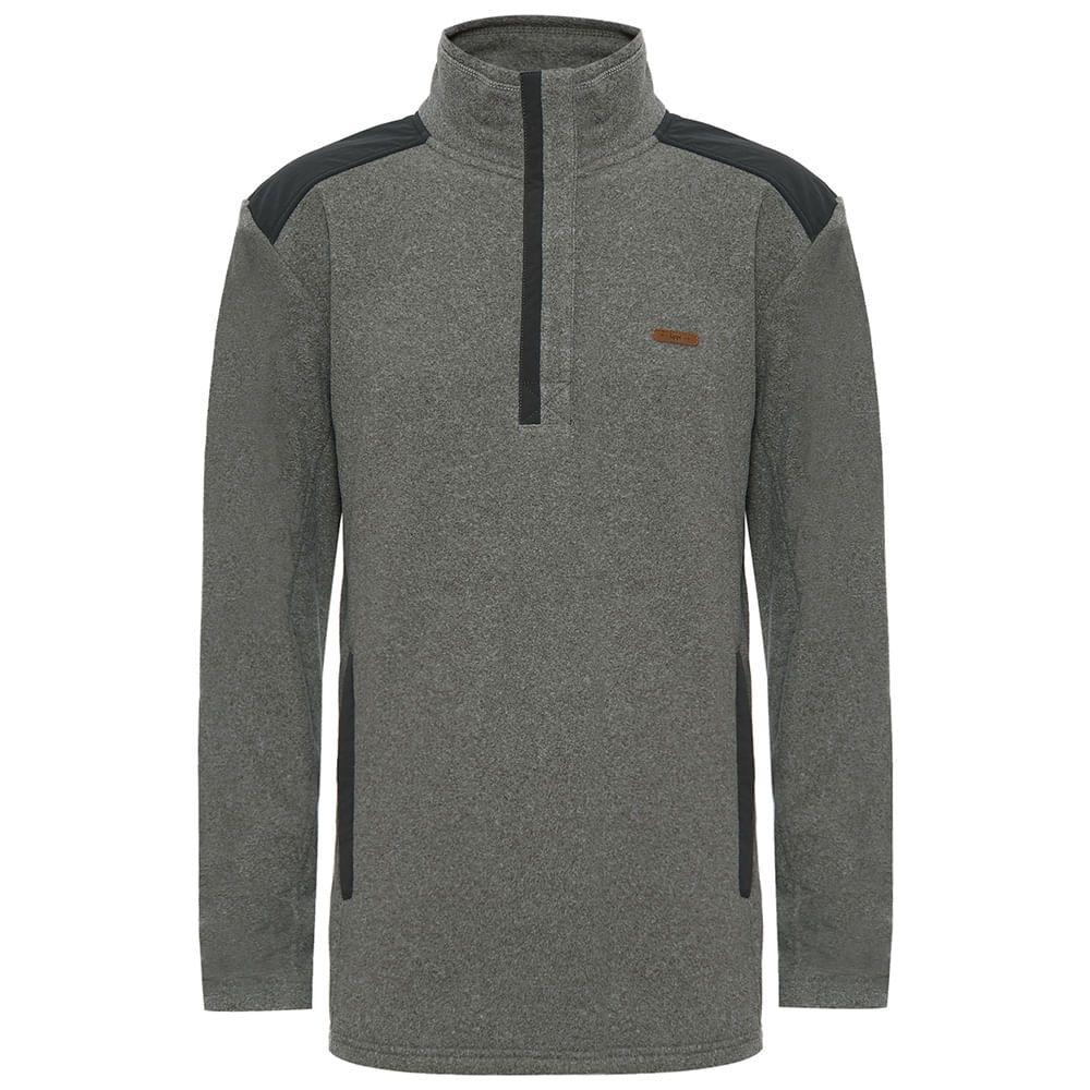 Poleron Hombre Route Nano-F 14 Zip Verde Militar Lippi-0