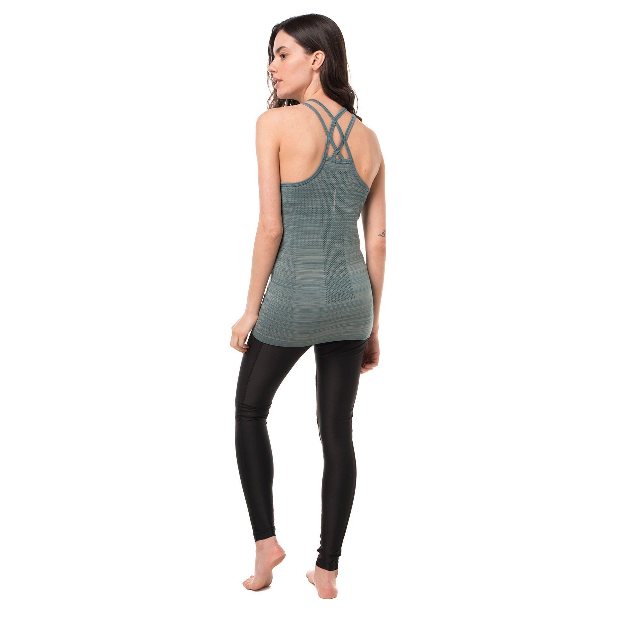 Polera Mujer Trained Q-Dry Tank Melange Verde Lippi V20-2