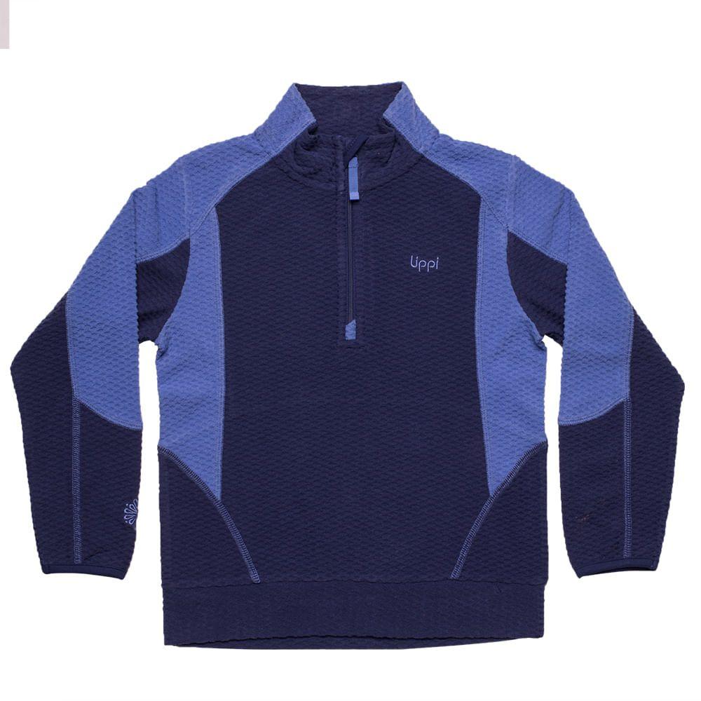 Poleron Niña Saltamontes Nano-F 14 Zip Azul Noche / Morado Claro Lippi-0