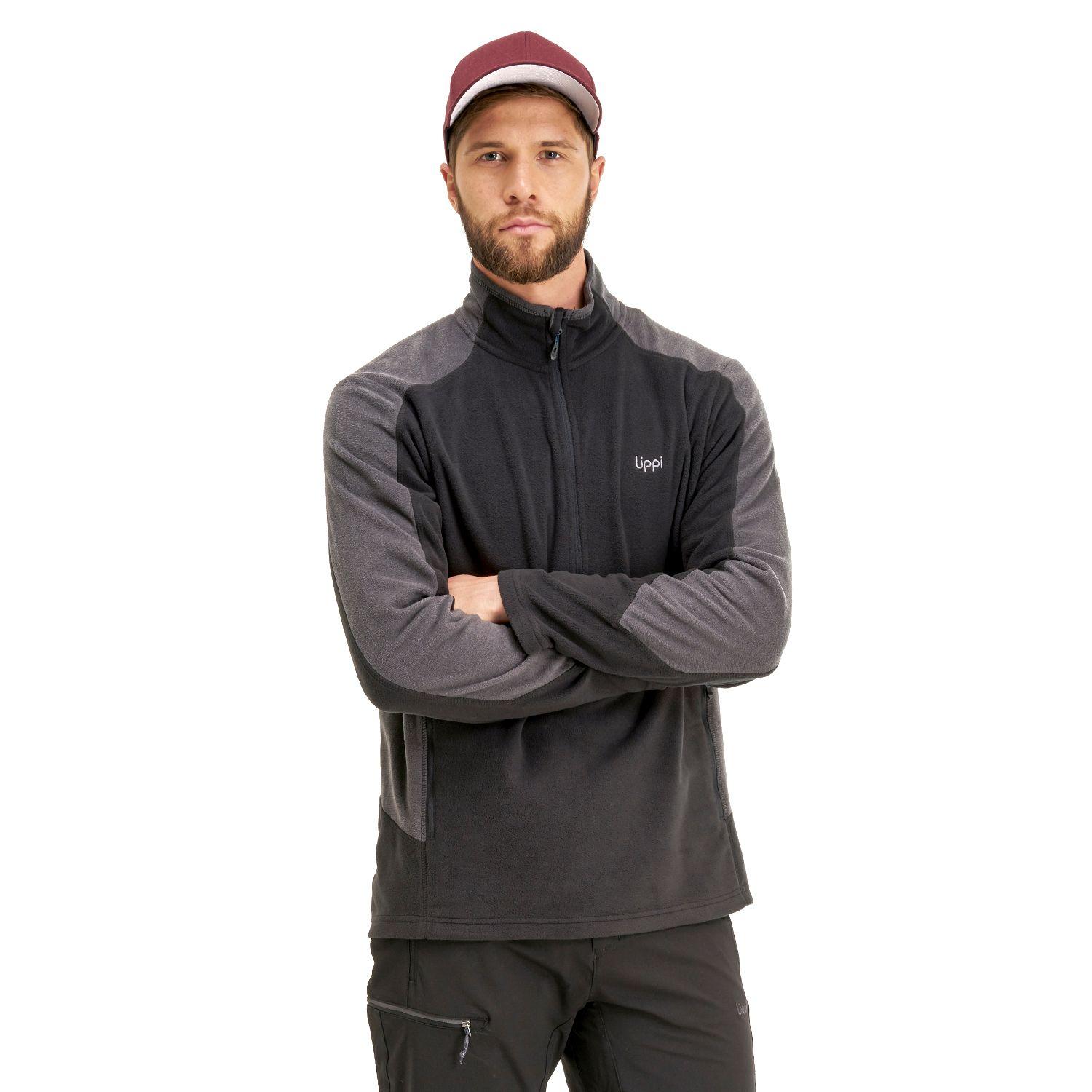 Poleron Hombre Lighter Nano-F 14 Zip Negro Lippi I20-1