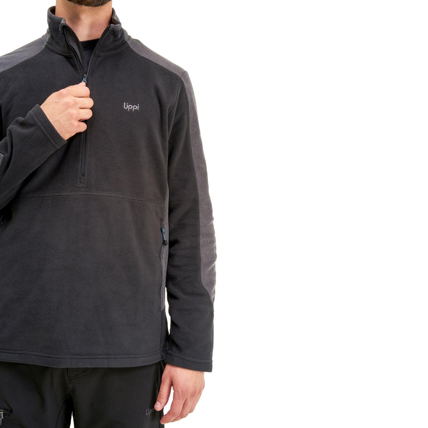 Poleron Hombre Lighter Nano-F 14 Zip Negro Lippi I20-4