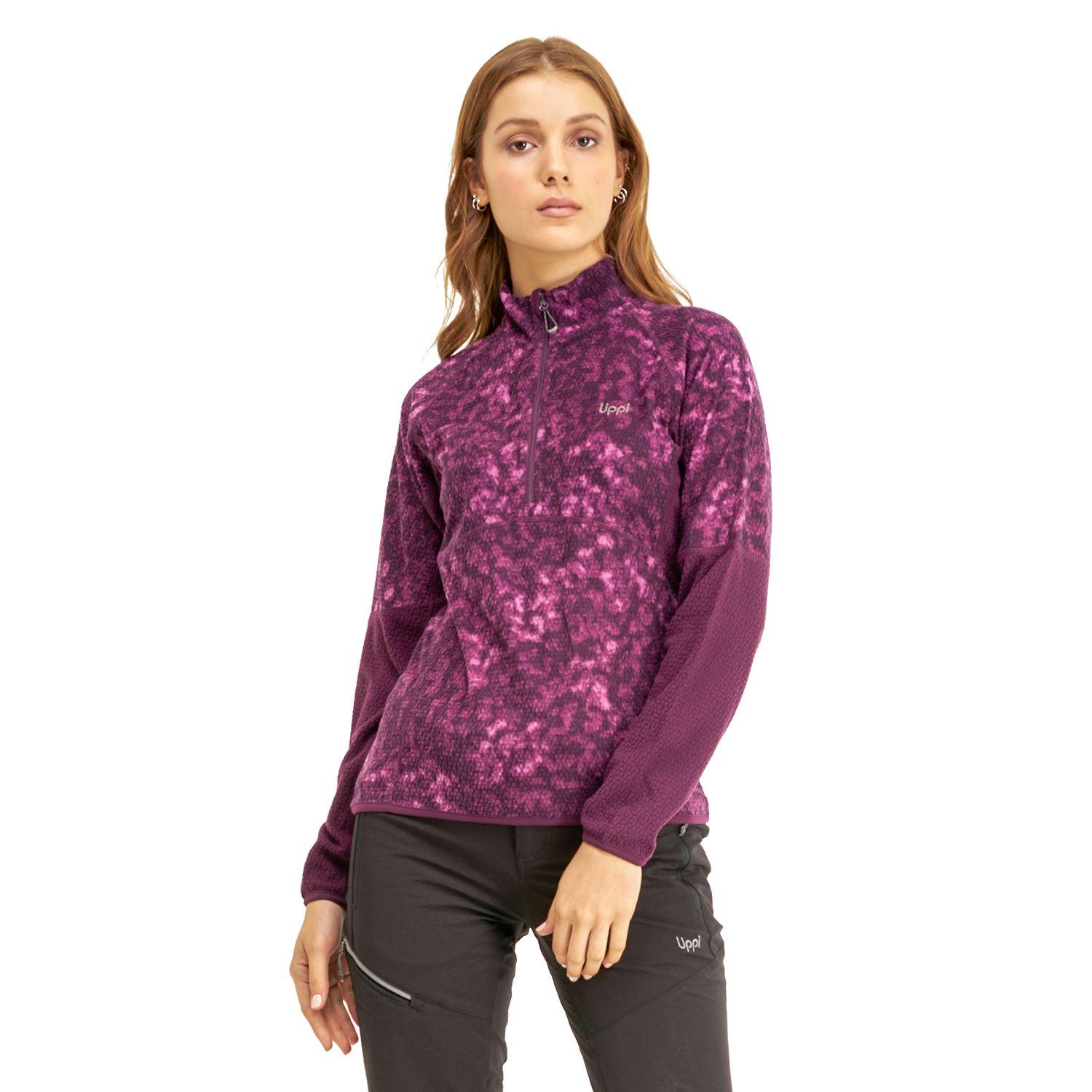 Poleron Mujer Jacaranda Nano-F 14 Zip Print Violeta Lippi-1