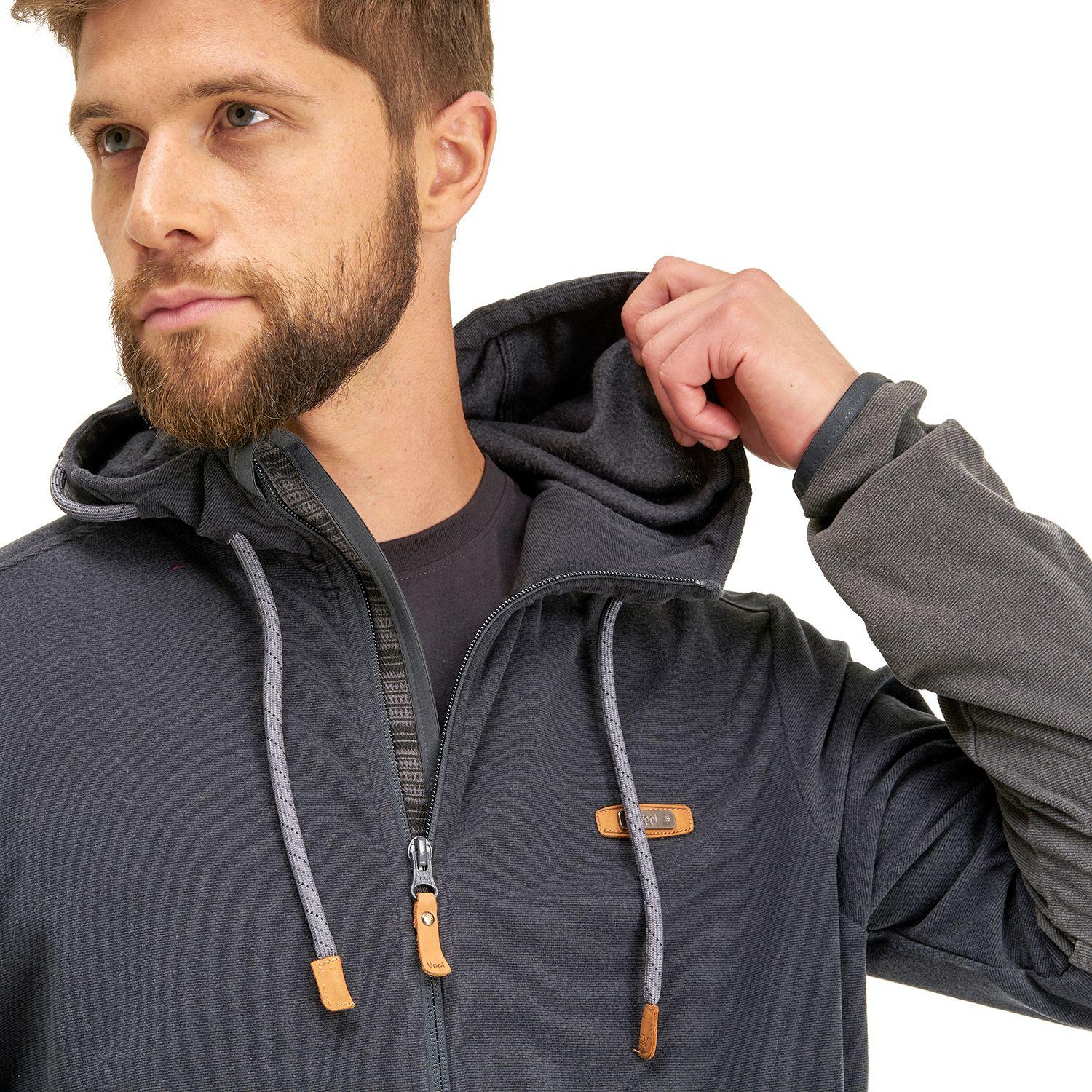 Poleron Hombre Stripes Nano-F Full Zip Hoody Grafito Lippi I20-4