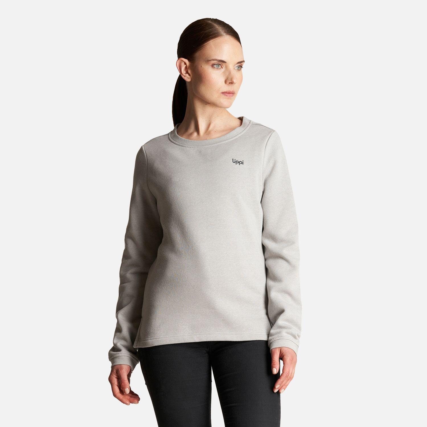 Poleron Mujer Insigne Sweatshirt Melange Gris Claro Lippi-1
