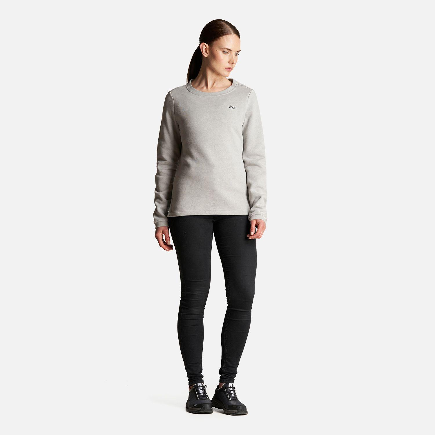 Poleron Mujer Insigne Sweatshirt Melange Gris Claro Lippi-6