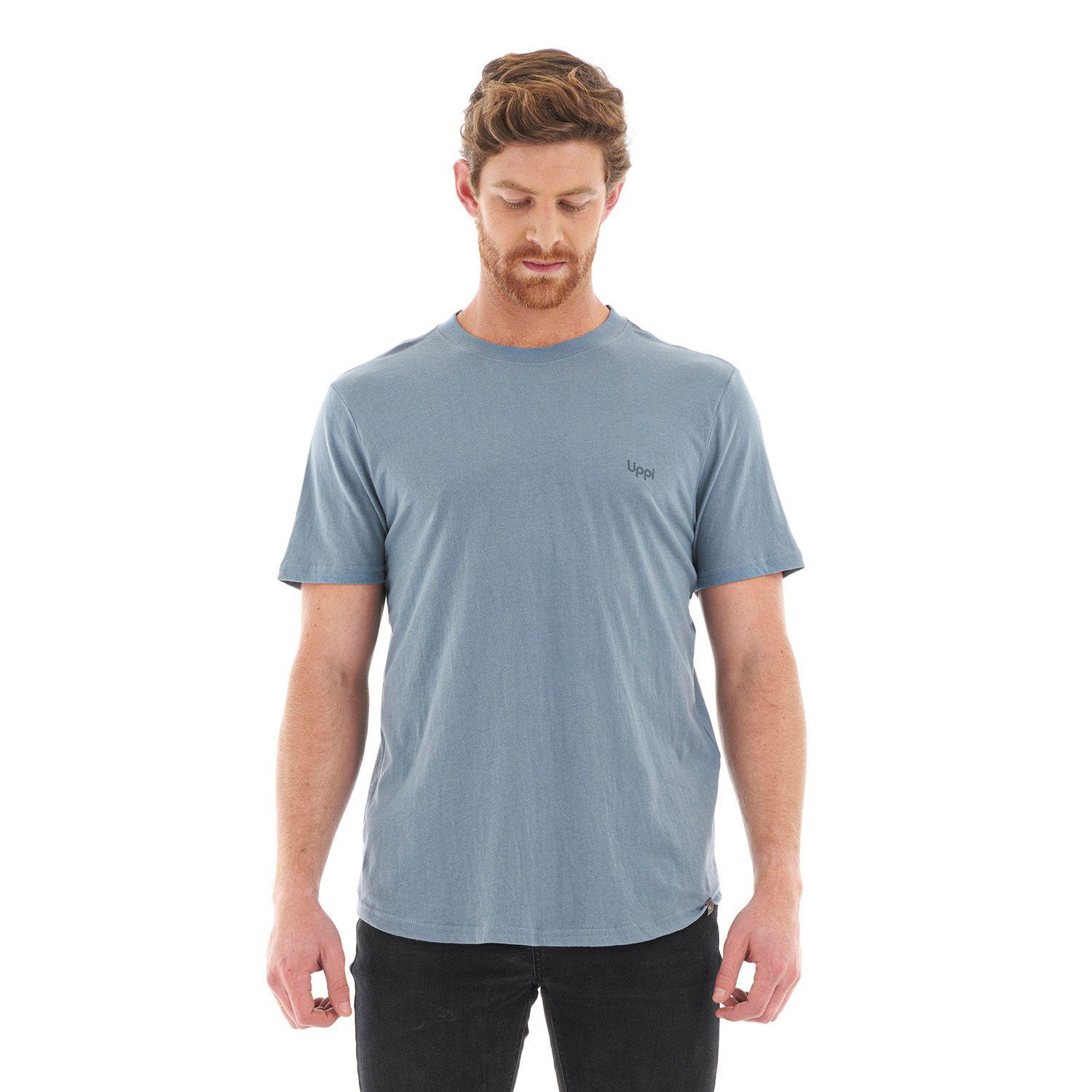 Polera Hombre Ulmo Cotton UV-Stop T-Shirt Celeste Oscuro Lippi-1