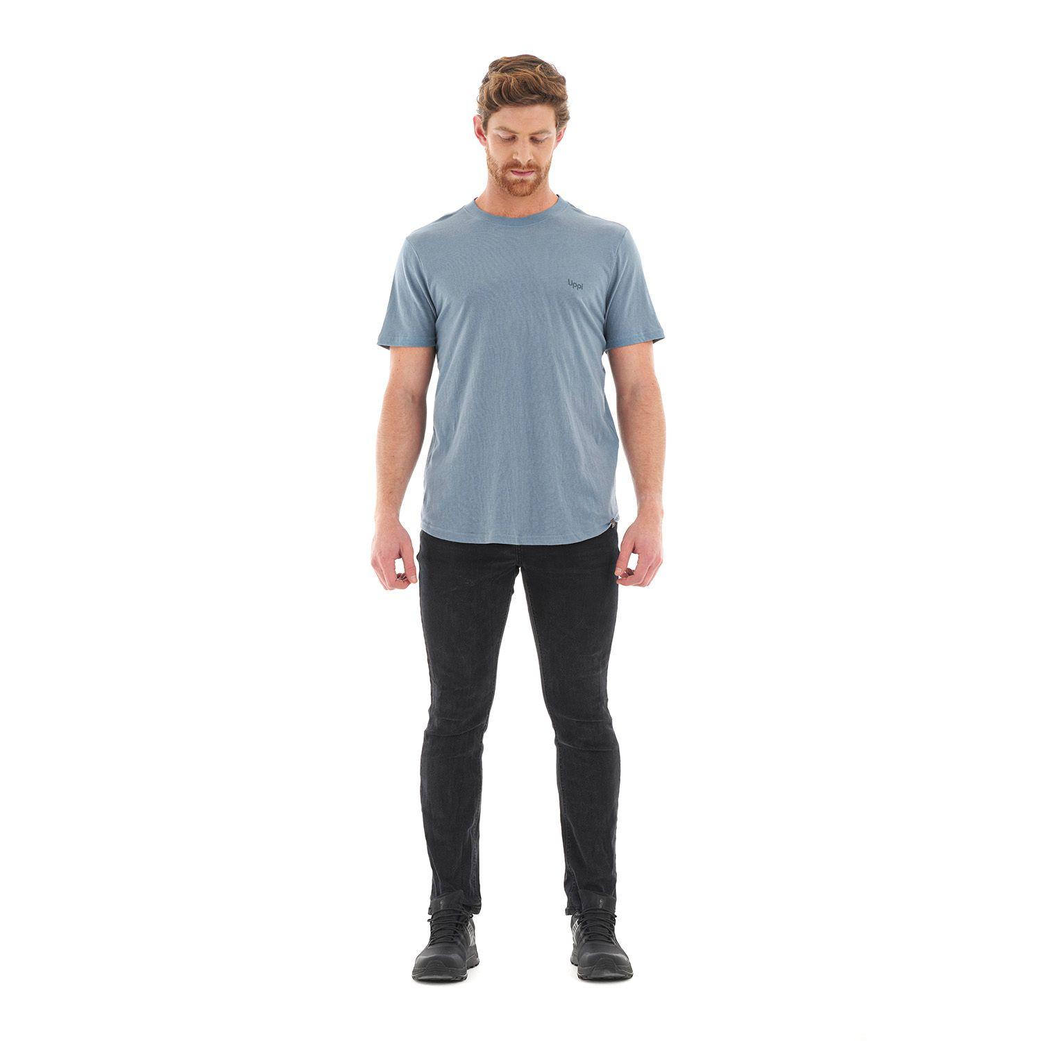 Polera Hombre Ulmo Cotton UV-Stop T-Shirt Celeste Oscuro Lippi-7