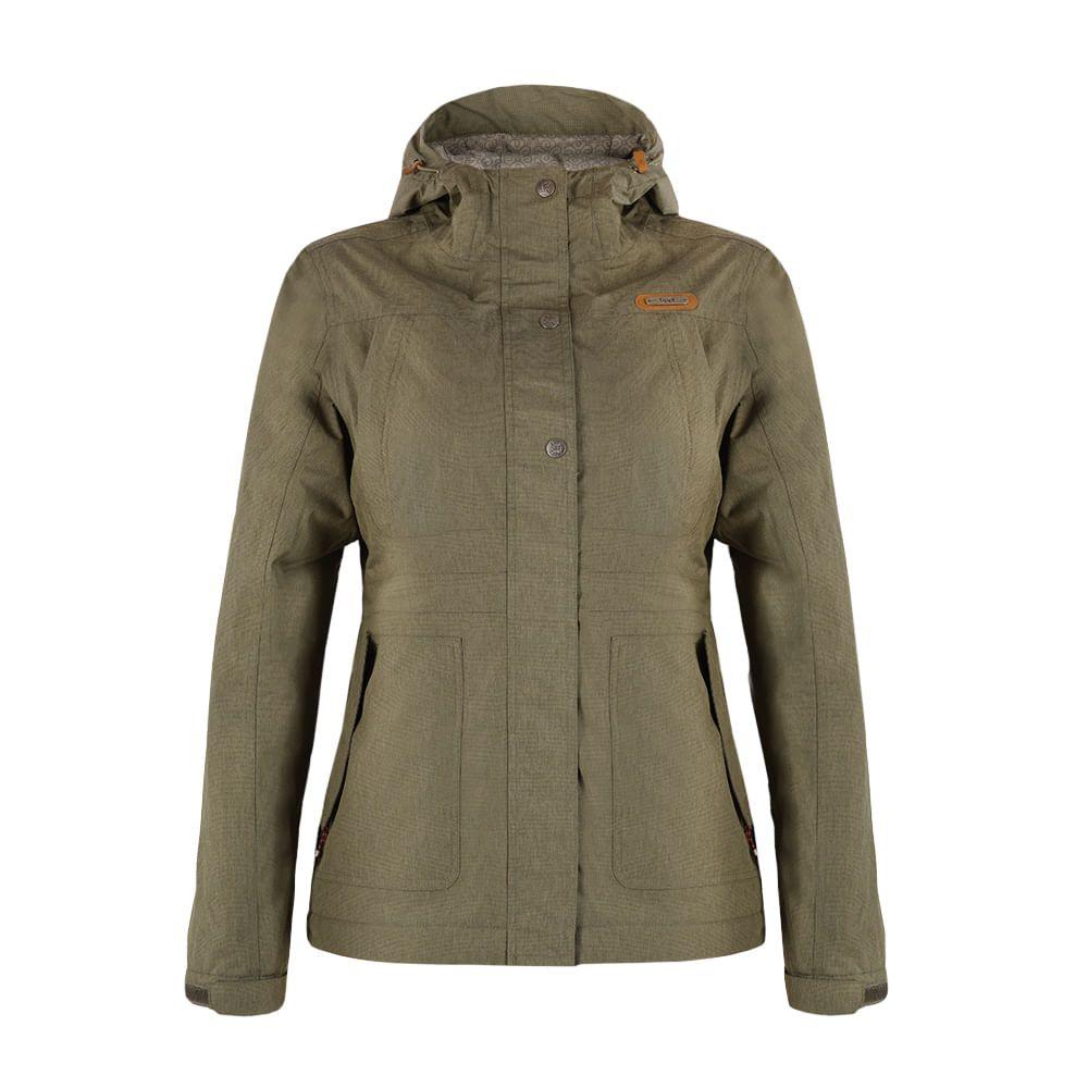 Chaqueta Mujer Linque B-Dry Hoody Jacket Melange Verde Claro Lippi-0