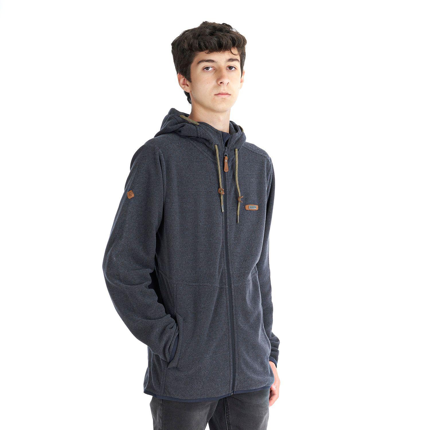 Poleron Teen Boy Stripes Nano-F Full Zip Azul Piedra Lippi-1