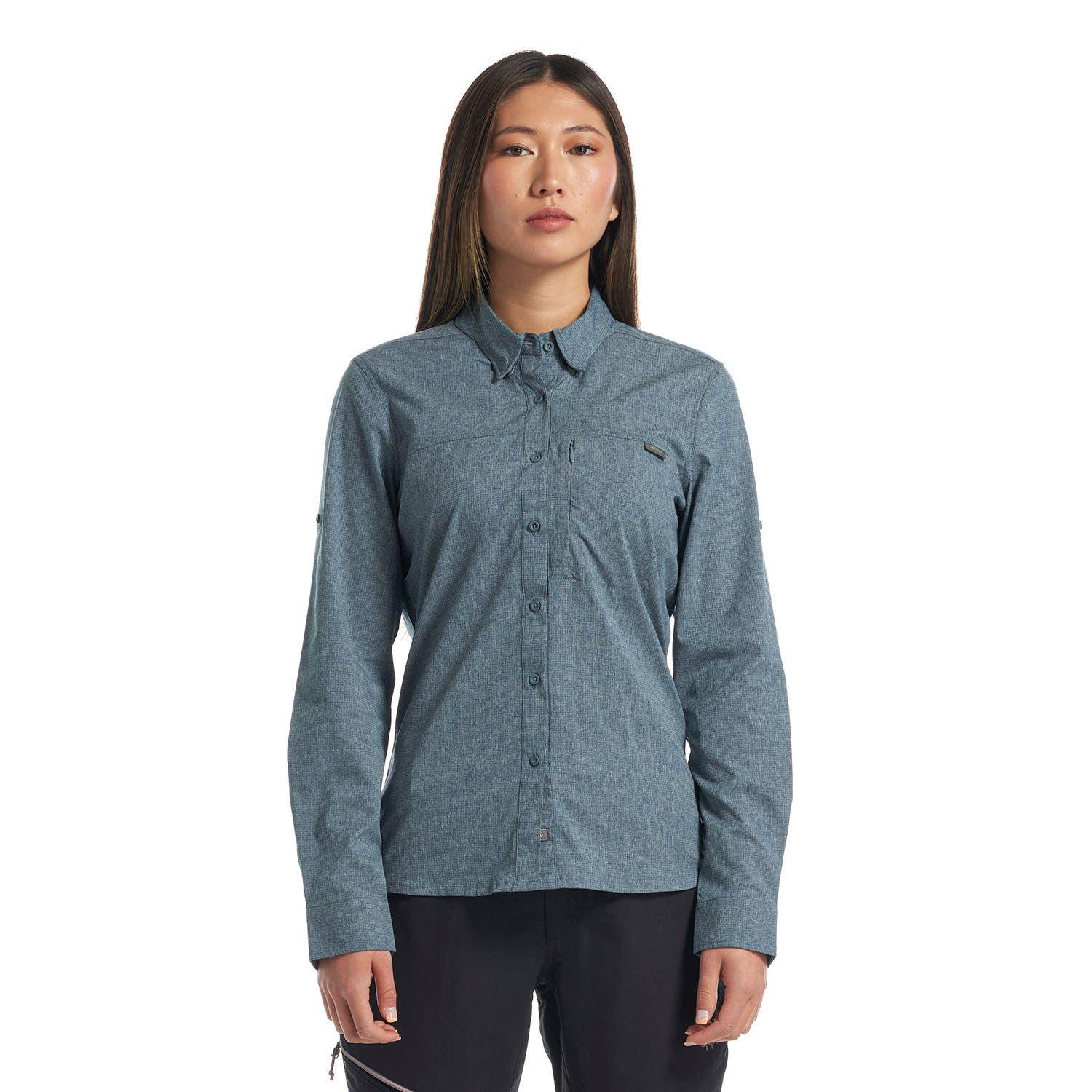 Camisa Mujer Rosselot Long Sleeve Q-Dry Shirt Azul Grisaceo Lippi-1