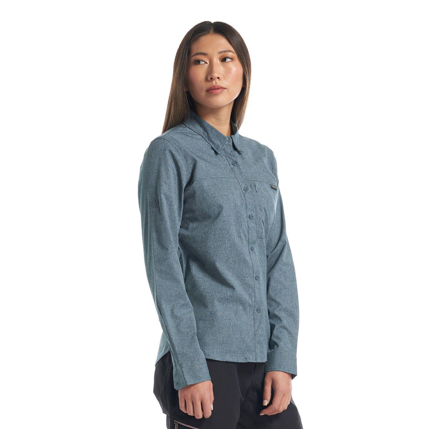 Camisa Mujer Rosselot Long Sleeve Q-Dry Shirt Azul Grisaceo Lippi-2