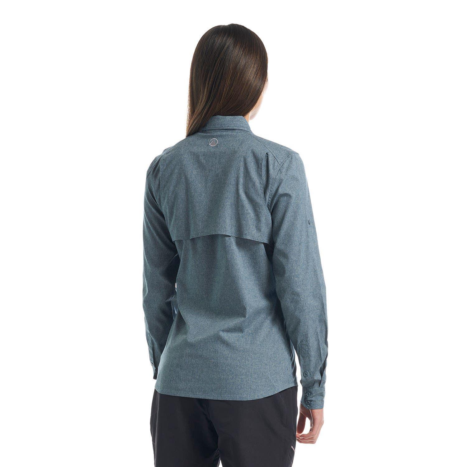 Camisa Mujer Rosselot Long Sleeve Q-Dry Shirt Azul Grisaceo Lippi-4