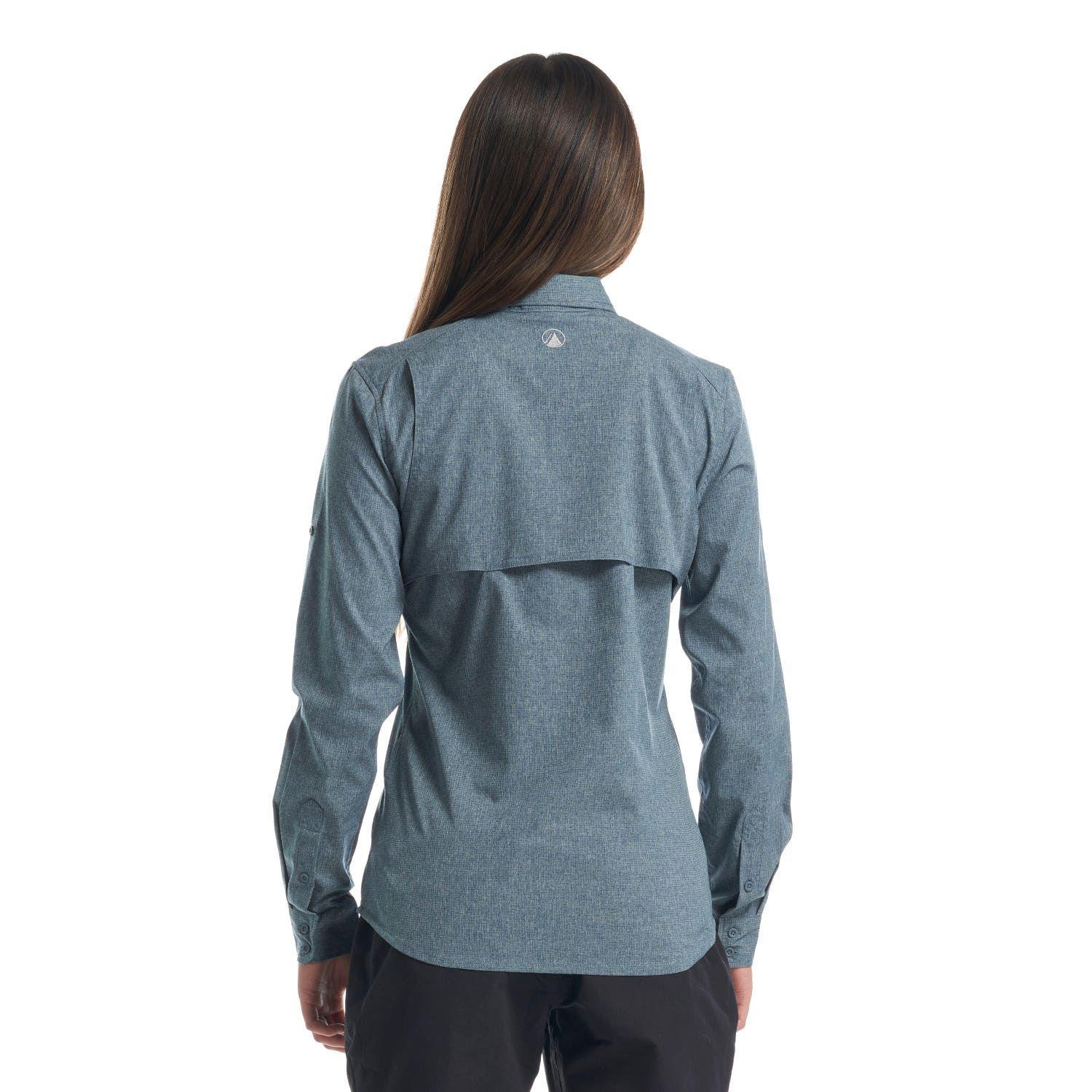 Camisa Mujer Rosselot Long Sleeve Q-Dry Shirt Azul Grisaceo Lippi-5