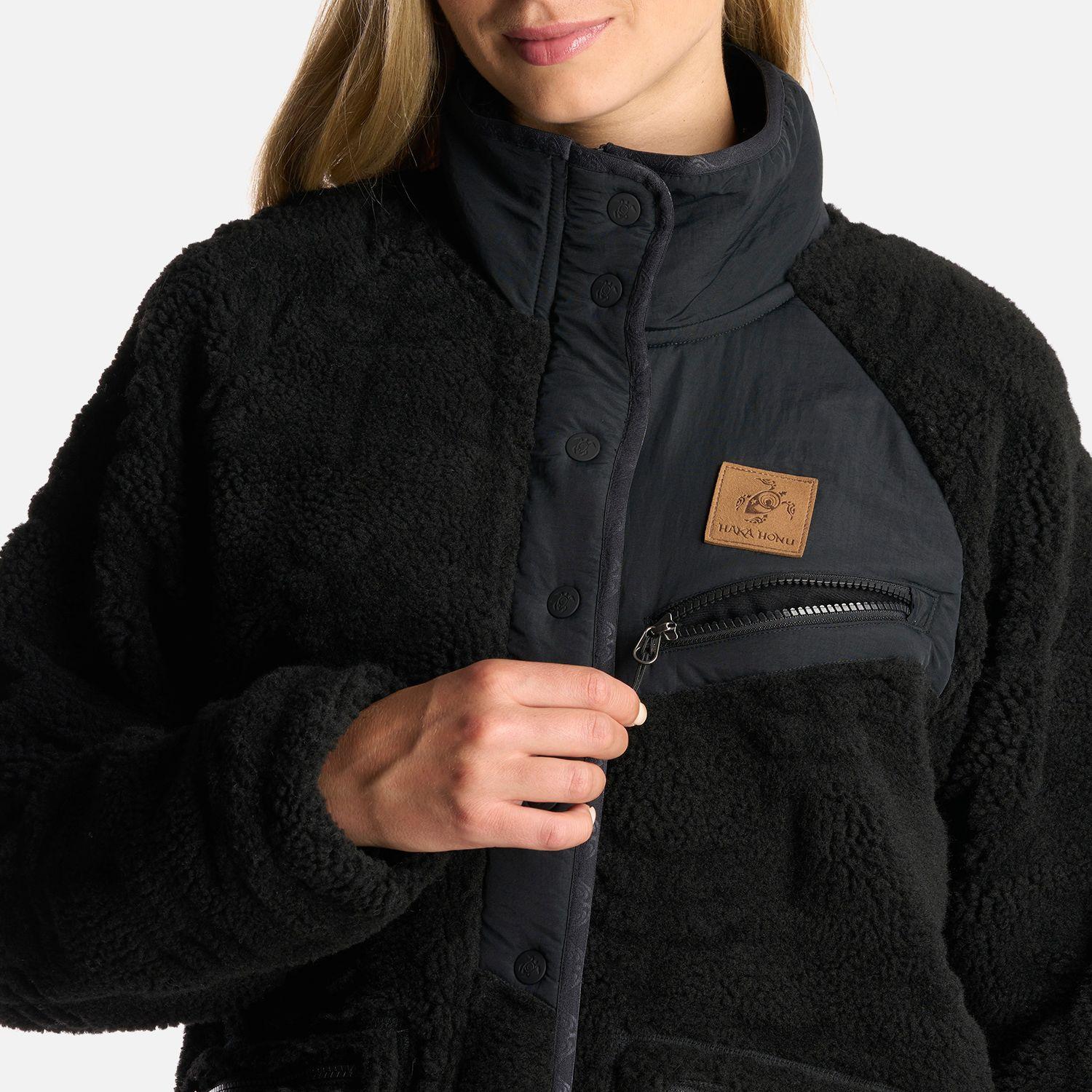 Poleron Mujer Zip-Porrito Negro Haka Honu-4