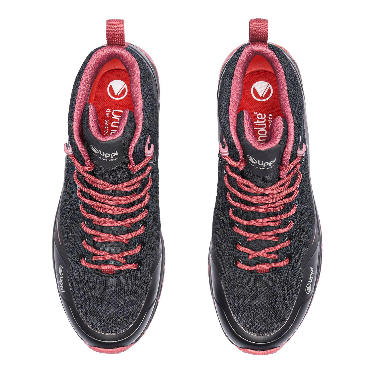 Botín Mujer Light Rock Mid ECO Negro Rosa Lippi-5