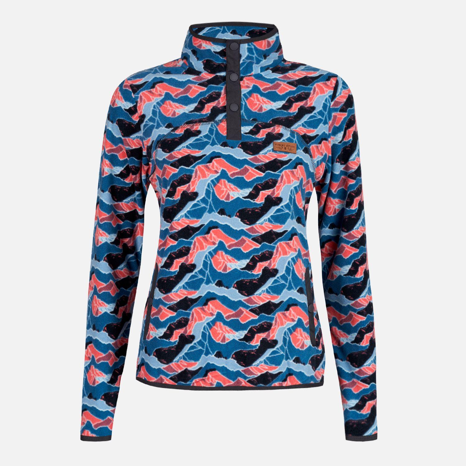 Poleron Mujer Tokerau Full Print Celeste Haka Honu-0