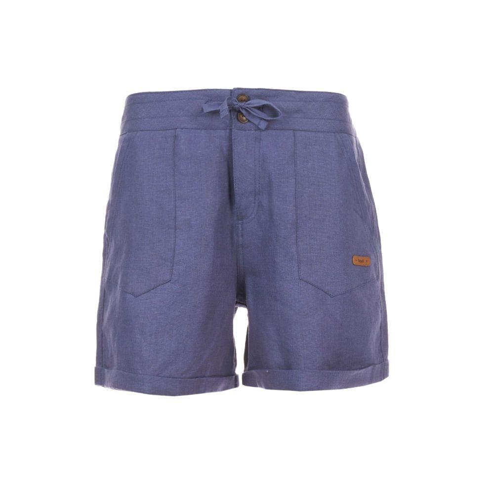 Short Mujer Lino Shorts Azul Piedra Lippi-0