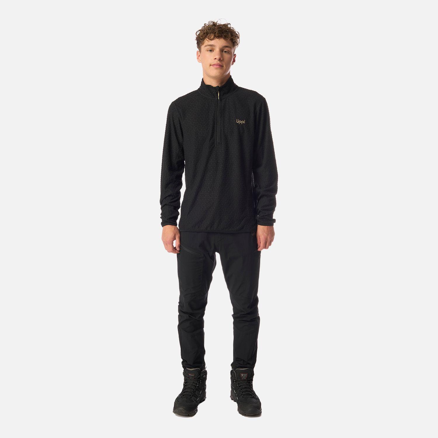 Polerón Teen Boy Mild Nano-F 1/4 Zip Negro Lippi I26-4