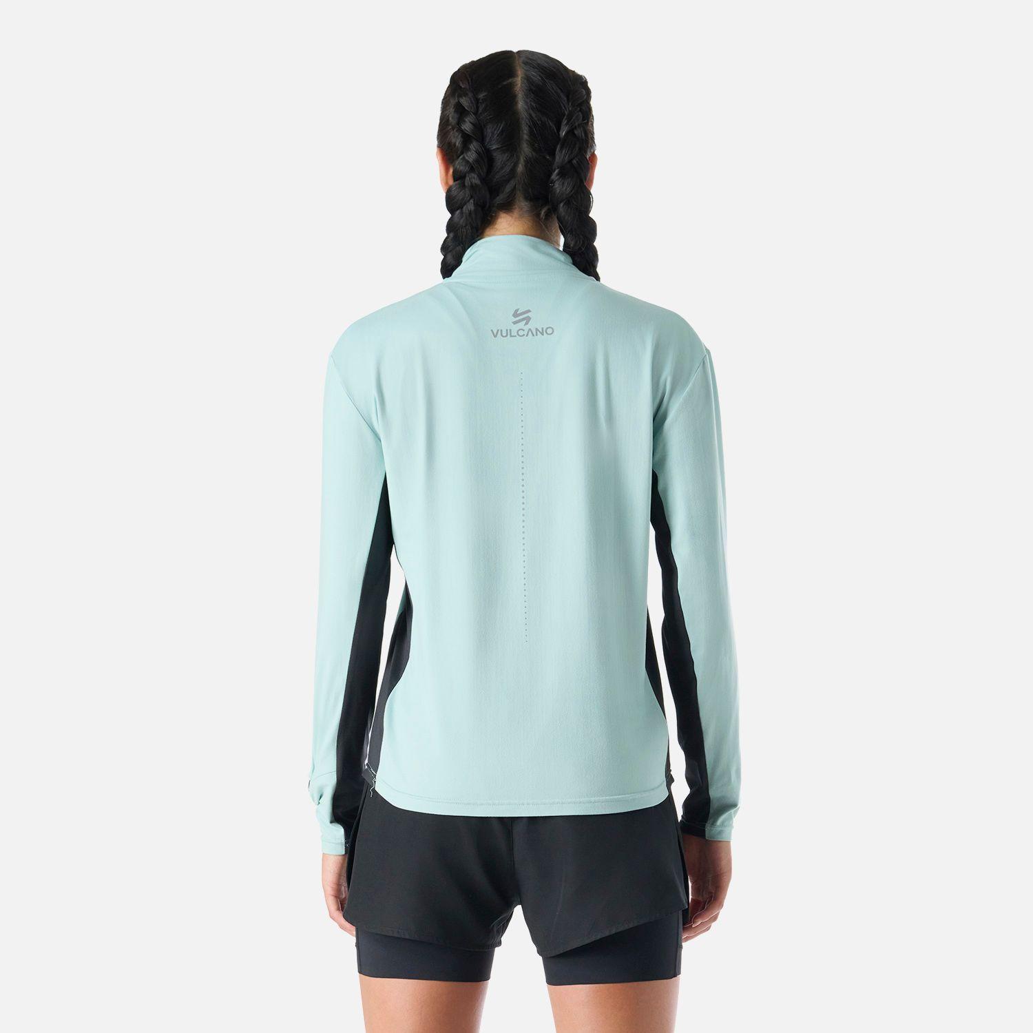 Polerón Mujer Tempo 1/4 Zip Midlayer Jade Vulcano-3