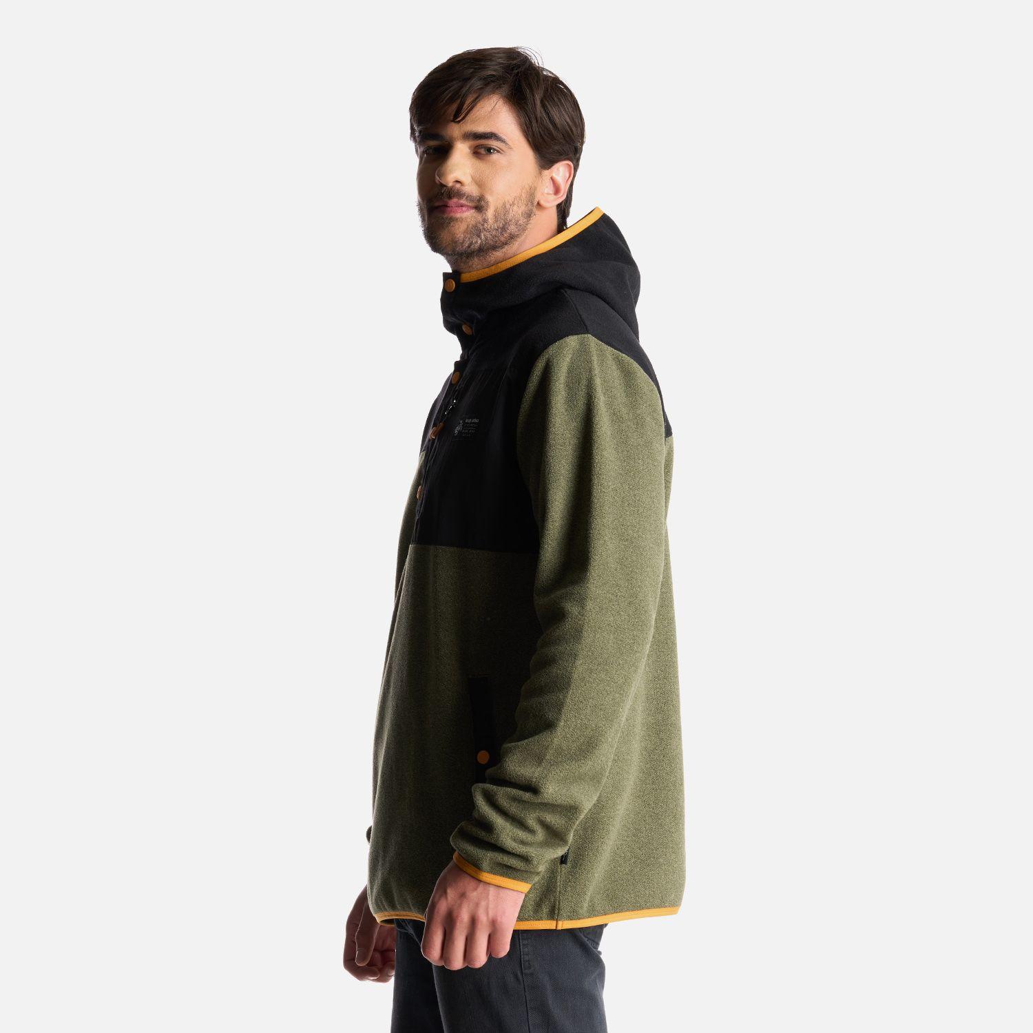 Poleron Hombre Tokerau Hoodie Verde Militar Haka Honu-3