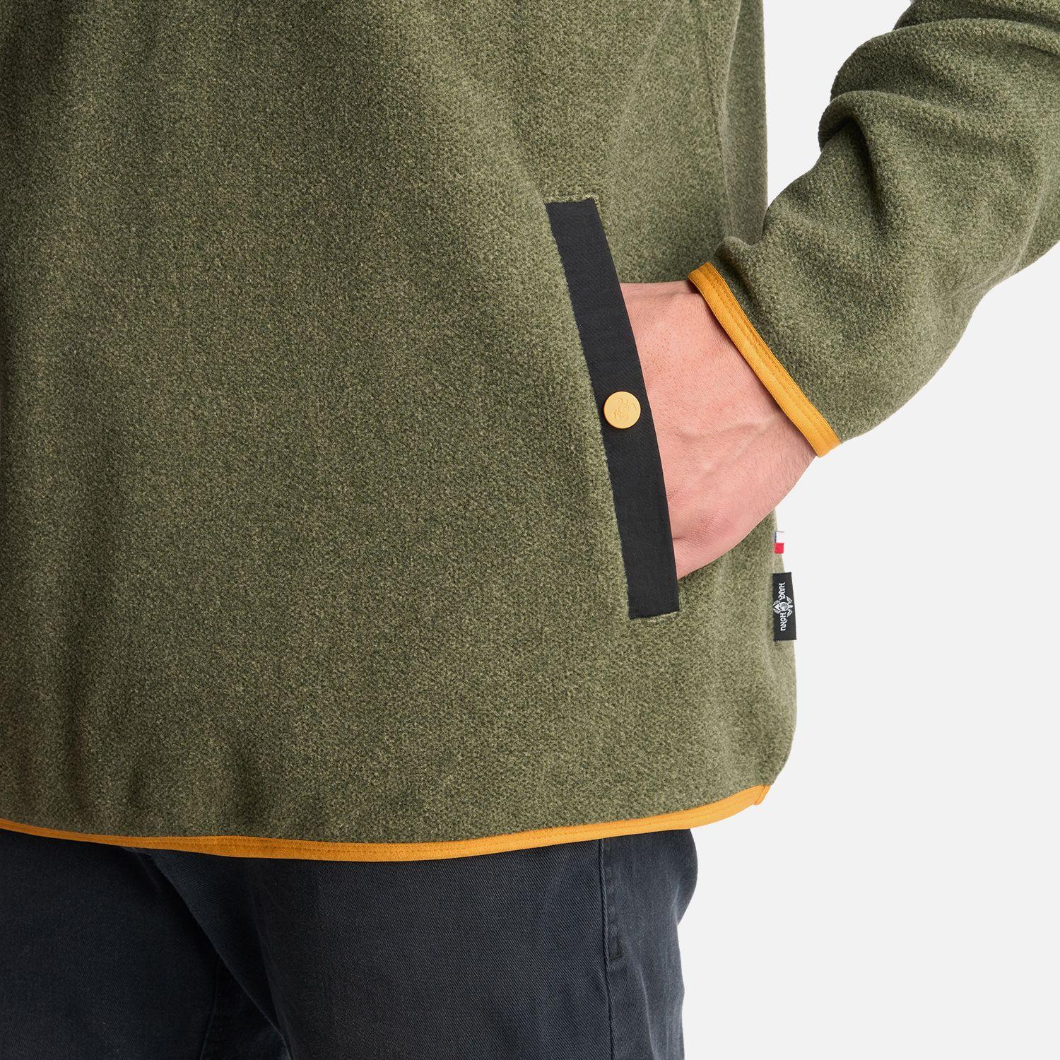 Poleron Hombre Tokerau Hoodie Verde Militar Haka Honu-5