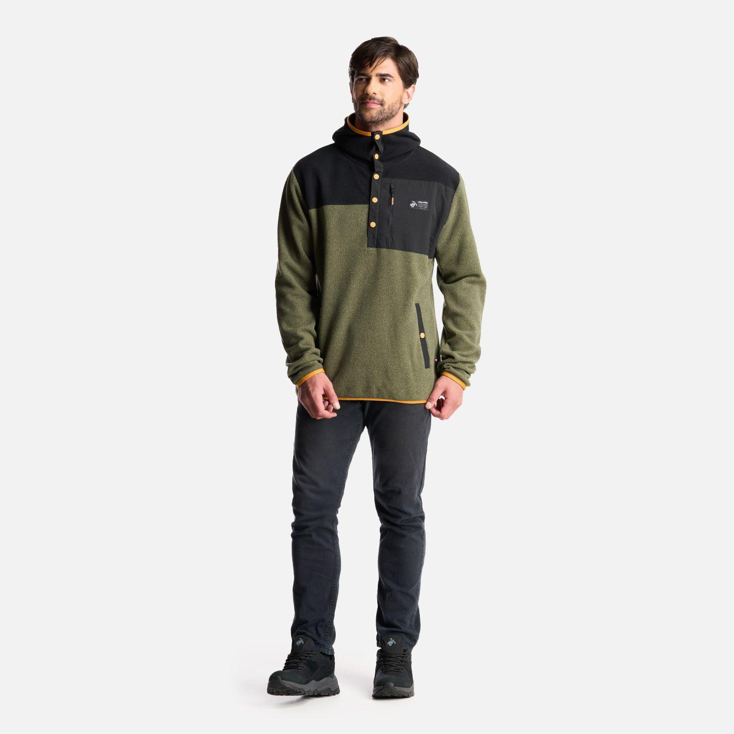 Poleron Hombre Tokerau Hoodie Verde Militar Haka Honu-7