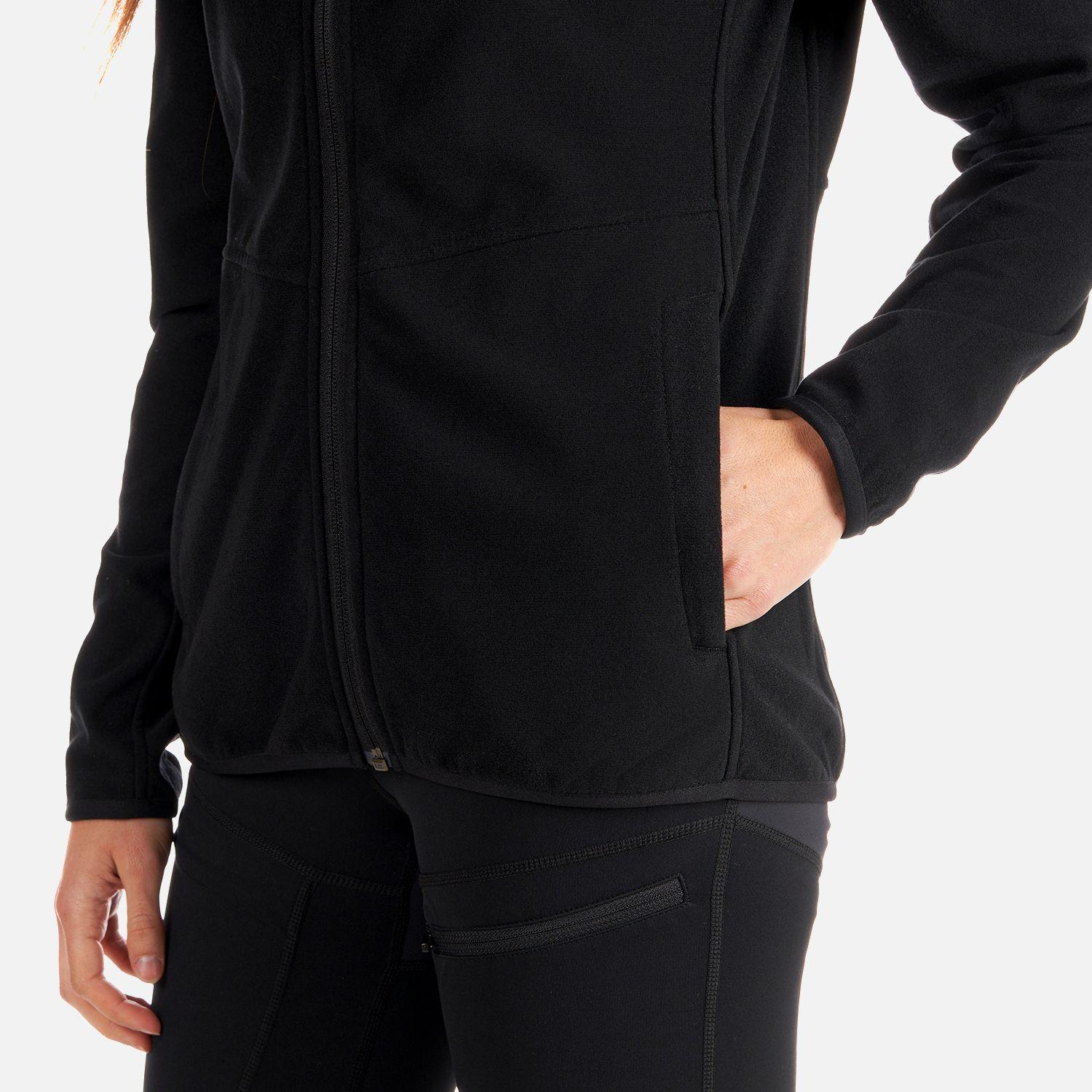 Poleron Mujer Stripes Nano-F Full Zip Negro Lippi-6