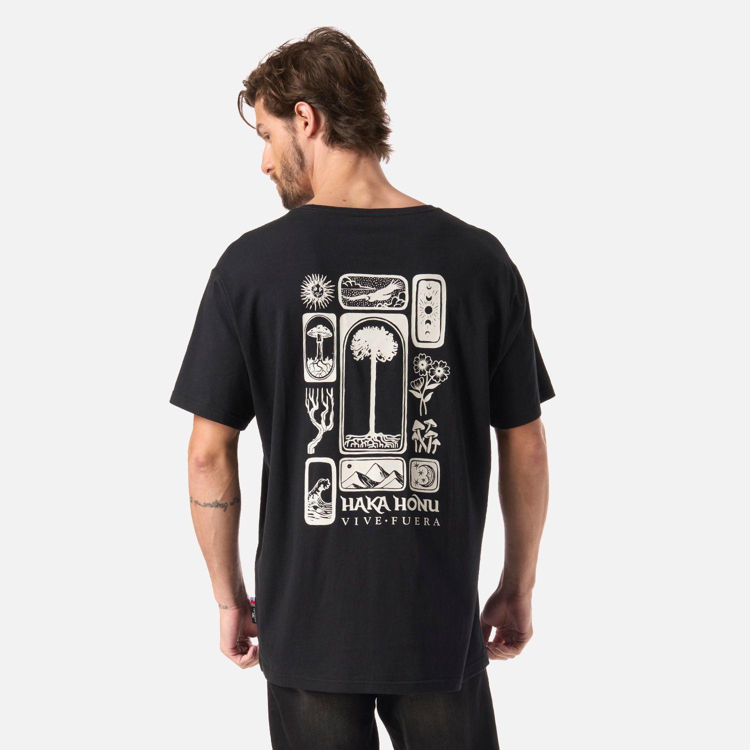 Polera Hombre Mosaicos Negro Haka Honu V26-1