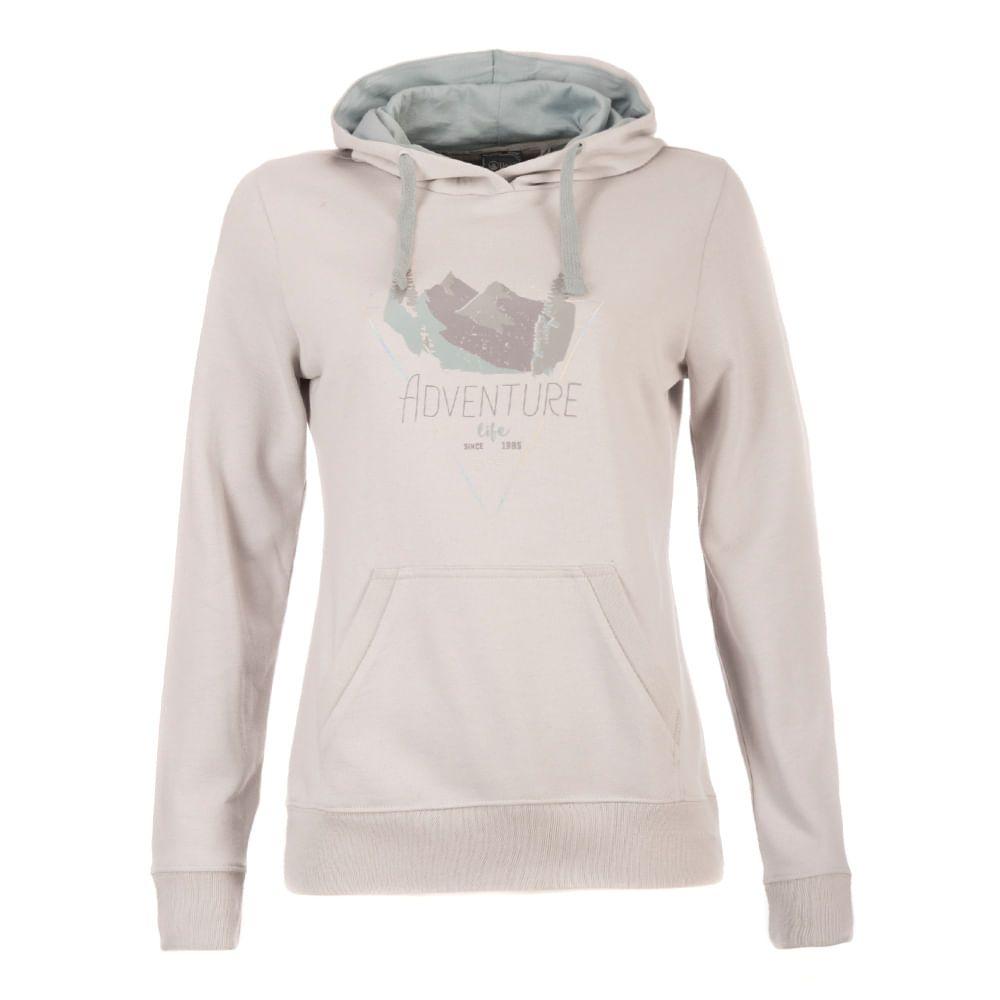 Poleron Mujer Insigne Cotton Hoody Melange Gris Claro Lippi-0
