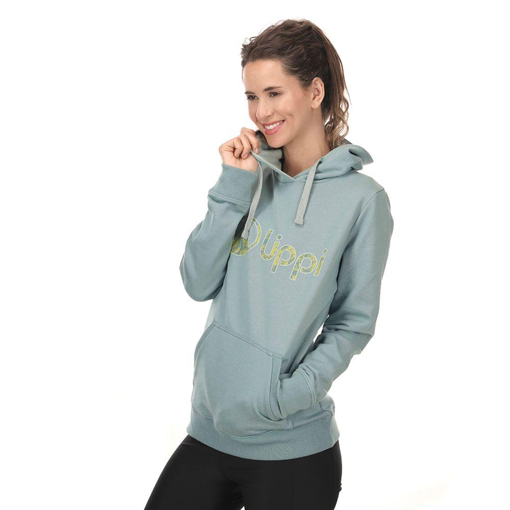 Poleron Mujer Insigne Cotton Hoody Melange Gris Claro Lippi-1