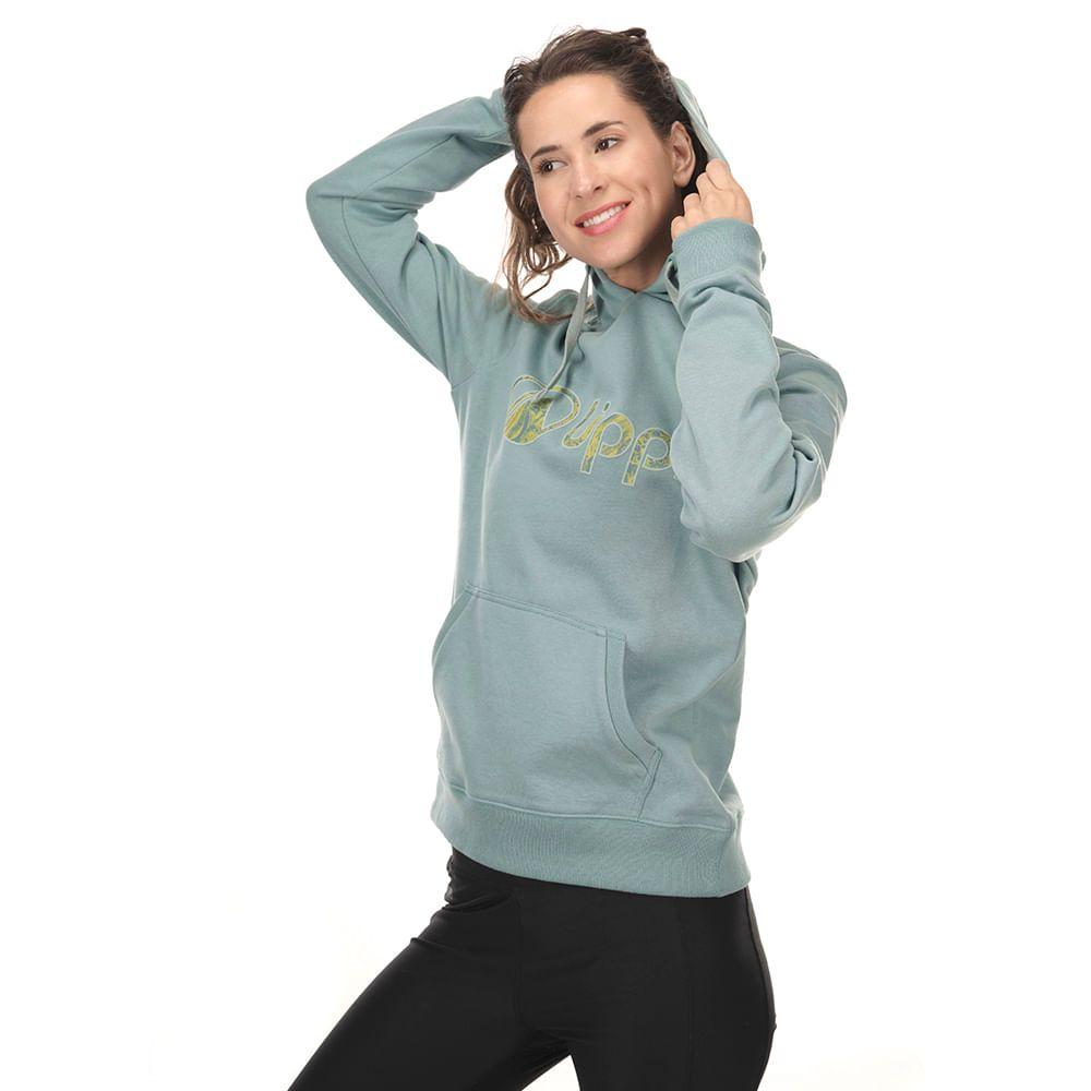 Poleron Mujer Insigne Cotton Hoody Melange Gris Claro Lippi-2