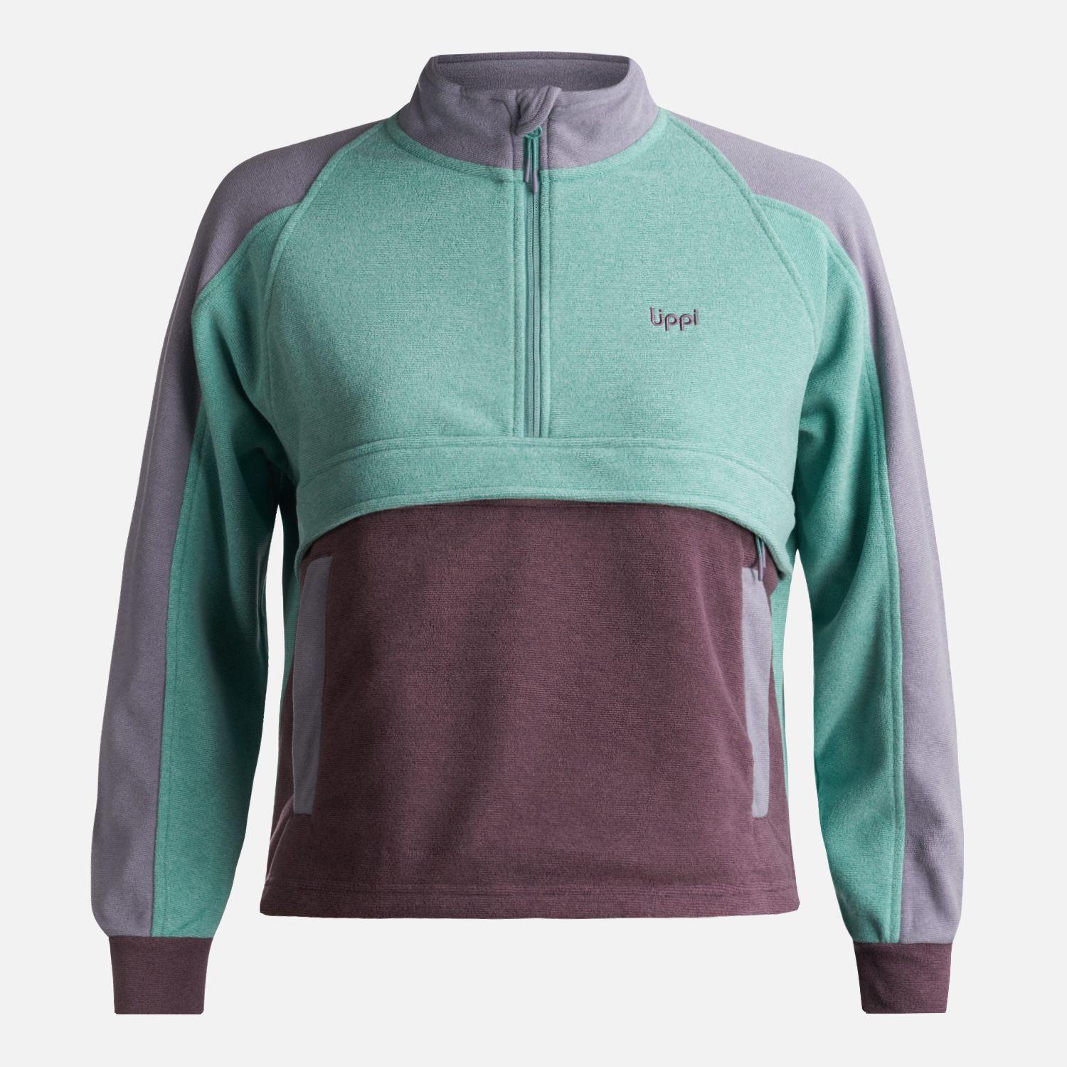 Poleron Teen Girl FirePlace 1/4 Zip Sweatshirt Turquesa Lippi-0