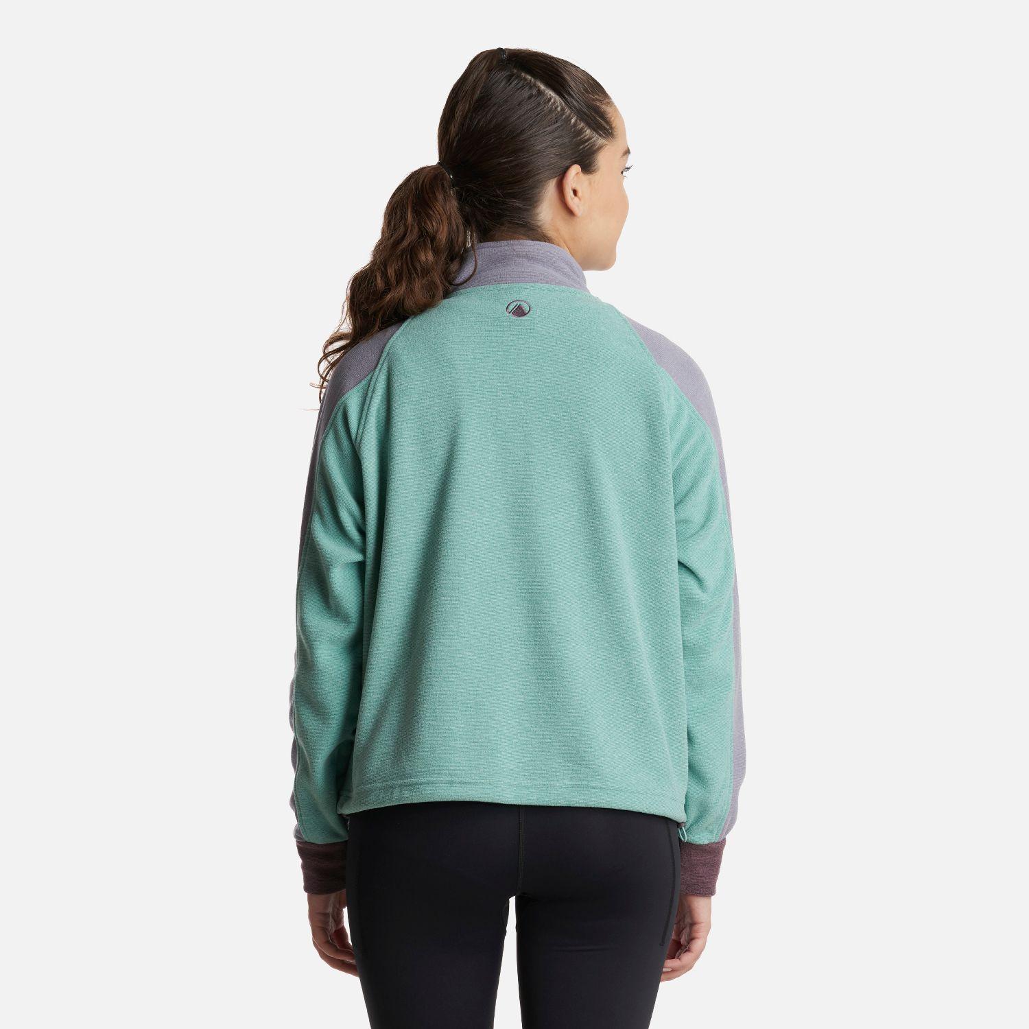Poleron Teen Girl FirePlace 1/4 Zip Sweatshirt Turquesa Lippi-3