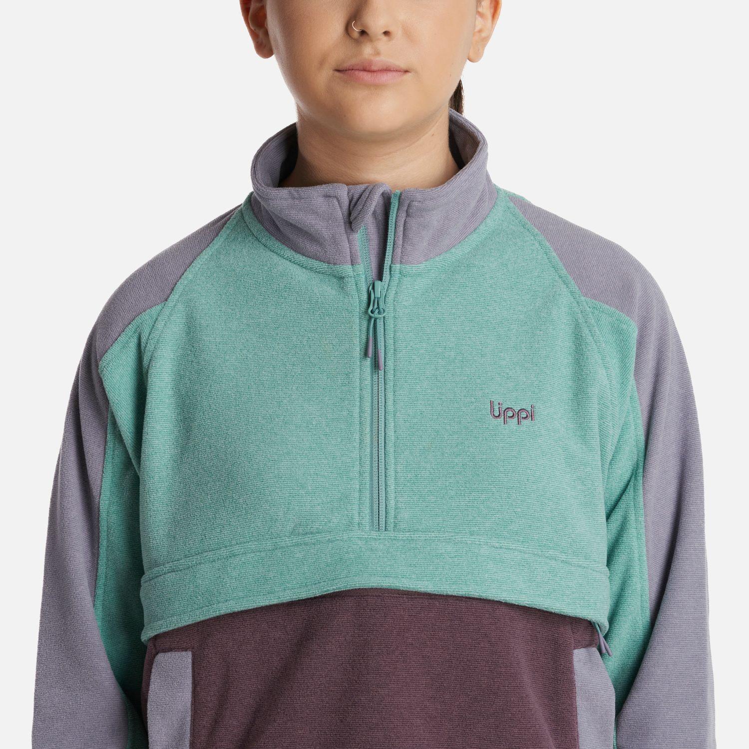 Poleron Teen Girl FirePlace 1/4 Zip Sweatshirt Turquesa Lippi-4