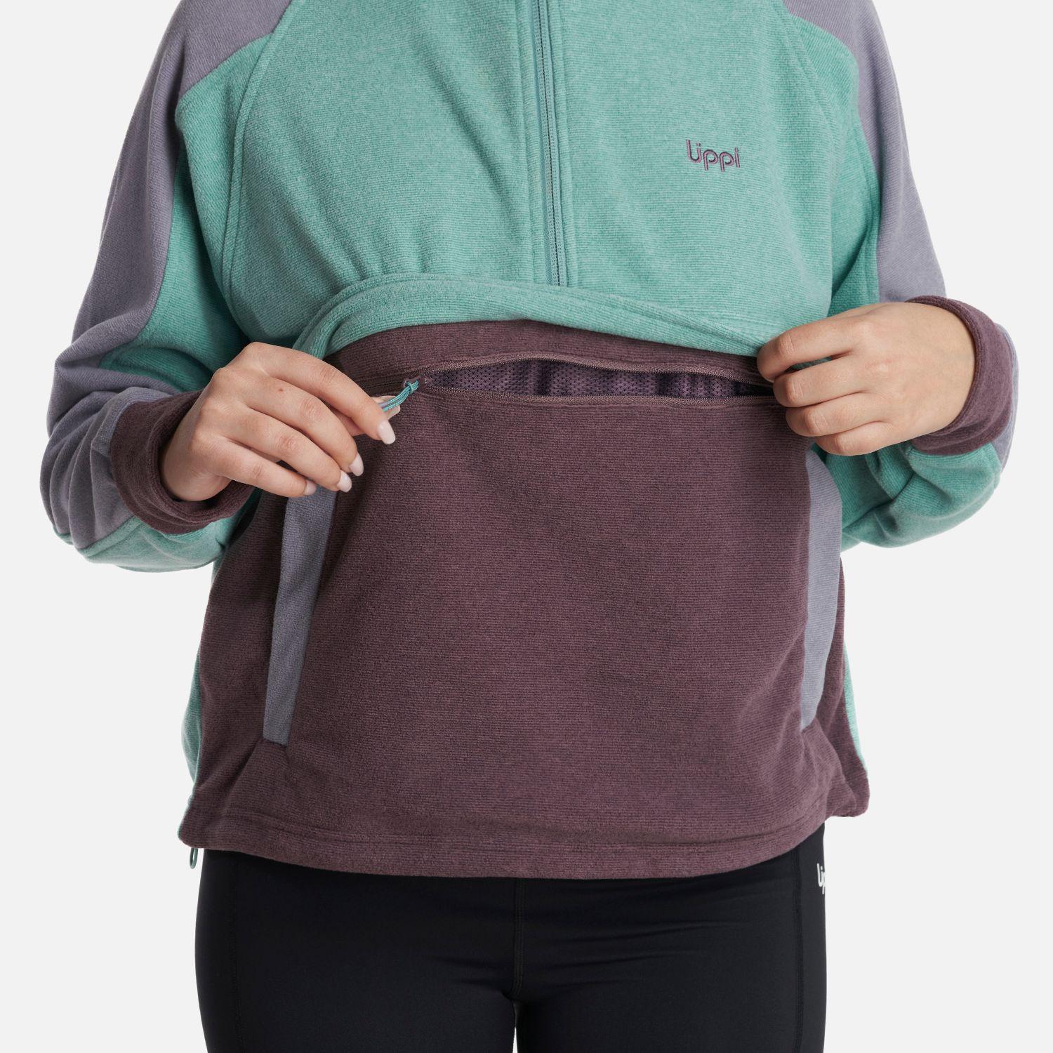 Poleron Teen Girl FirePlace 1/4 Zip Sweatshirt Turquesa Lippi-5