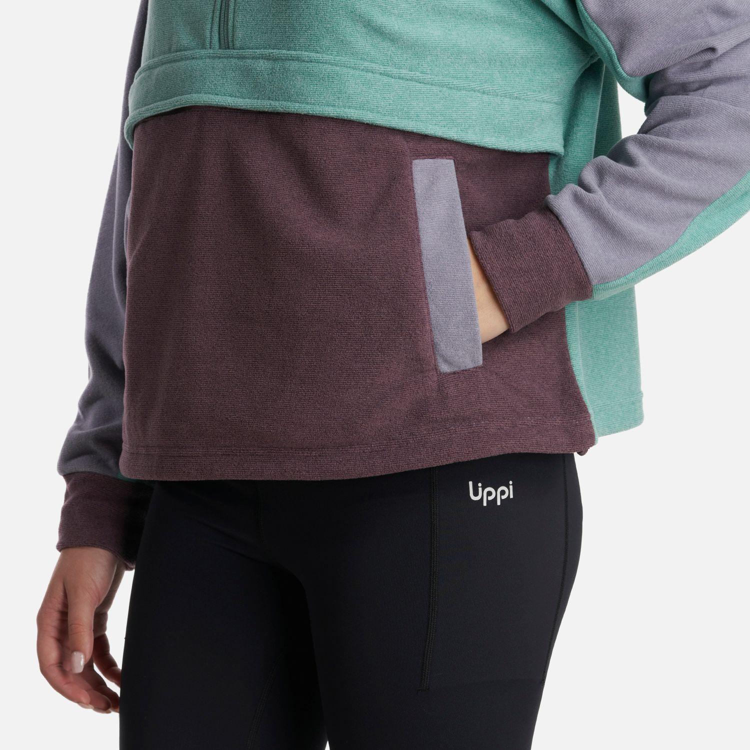 Poleron Teen Girl FirePlace 1/4 Zip Sweatshirt Turquesa Lippi-6