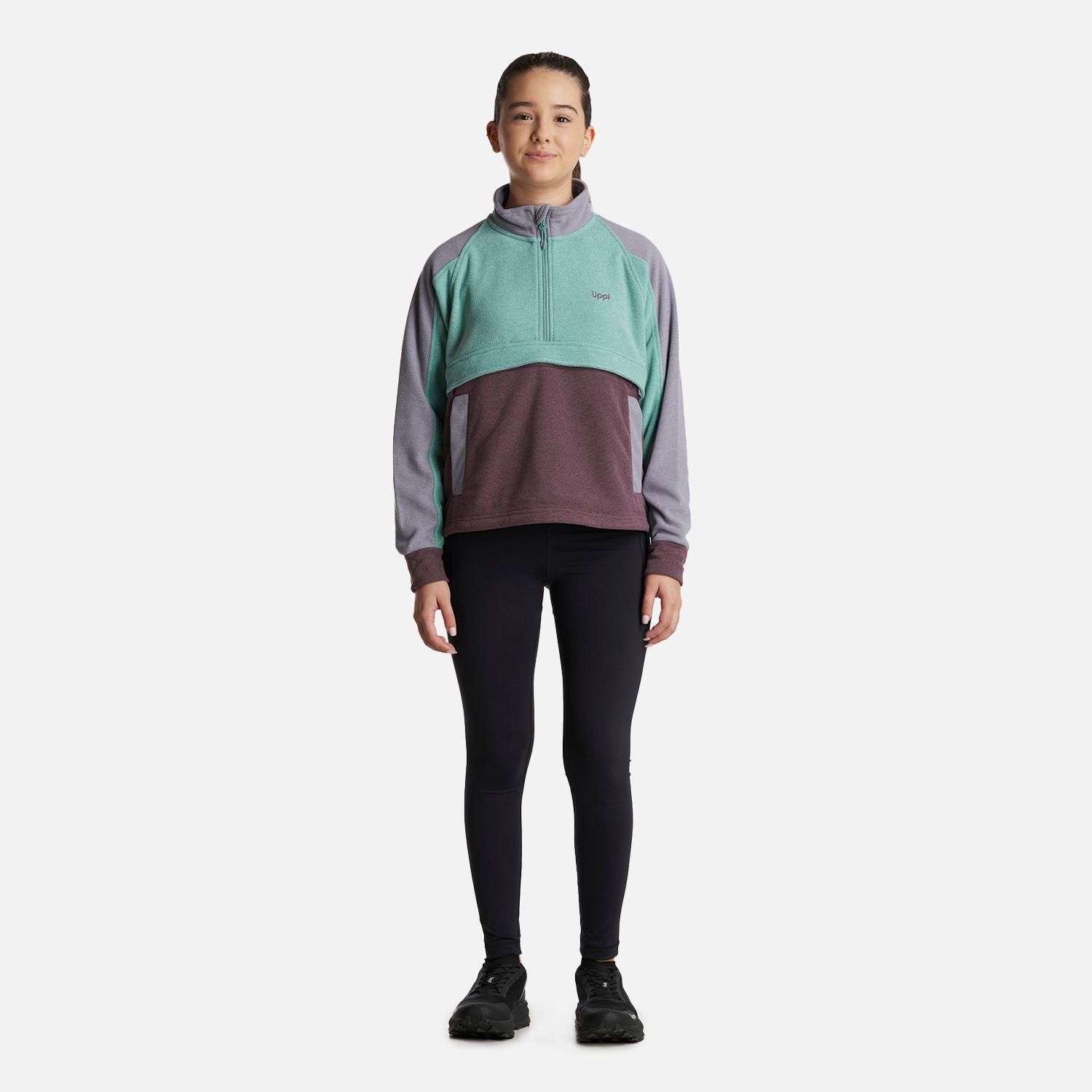 Poleron Teen Girl FirePlace 1/4 Zip Sweatshirt Turquesa Lippi-8