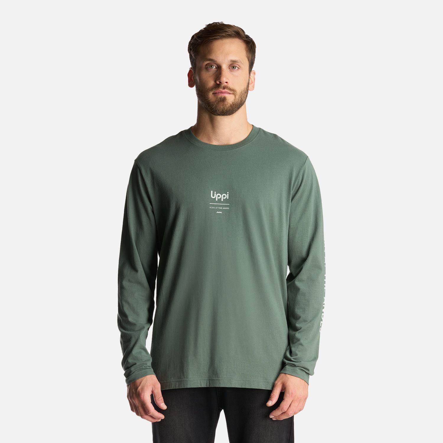 Polera Hombre Logo Lippi Long Sleeve T-Shirt Verde Musgo Lippi-1