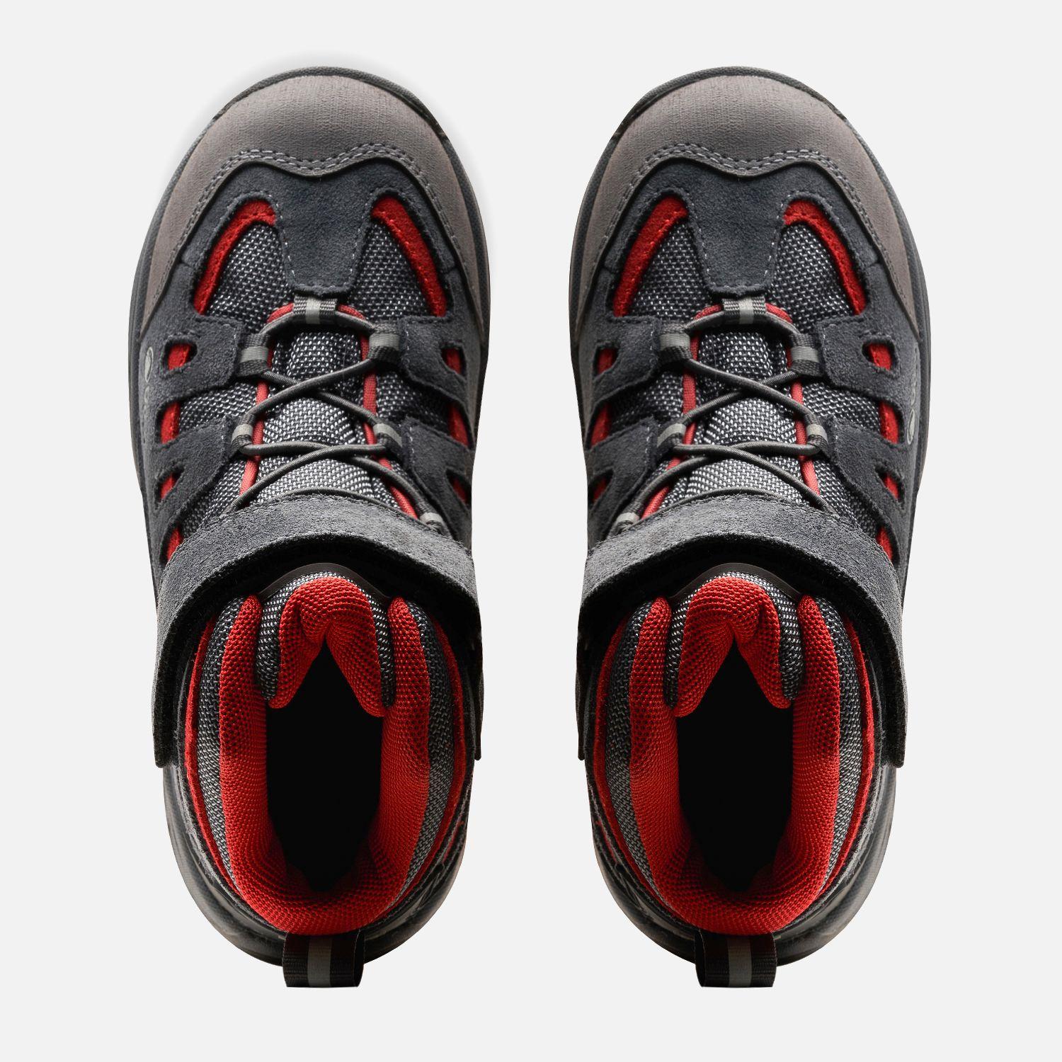 Botín Niño Puelo Cs Hi Velcro Gris Medio/Rojo Lippi I25-5