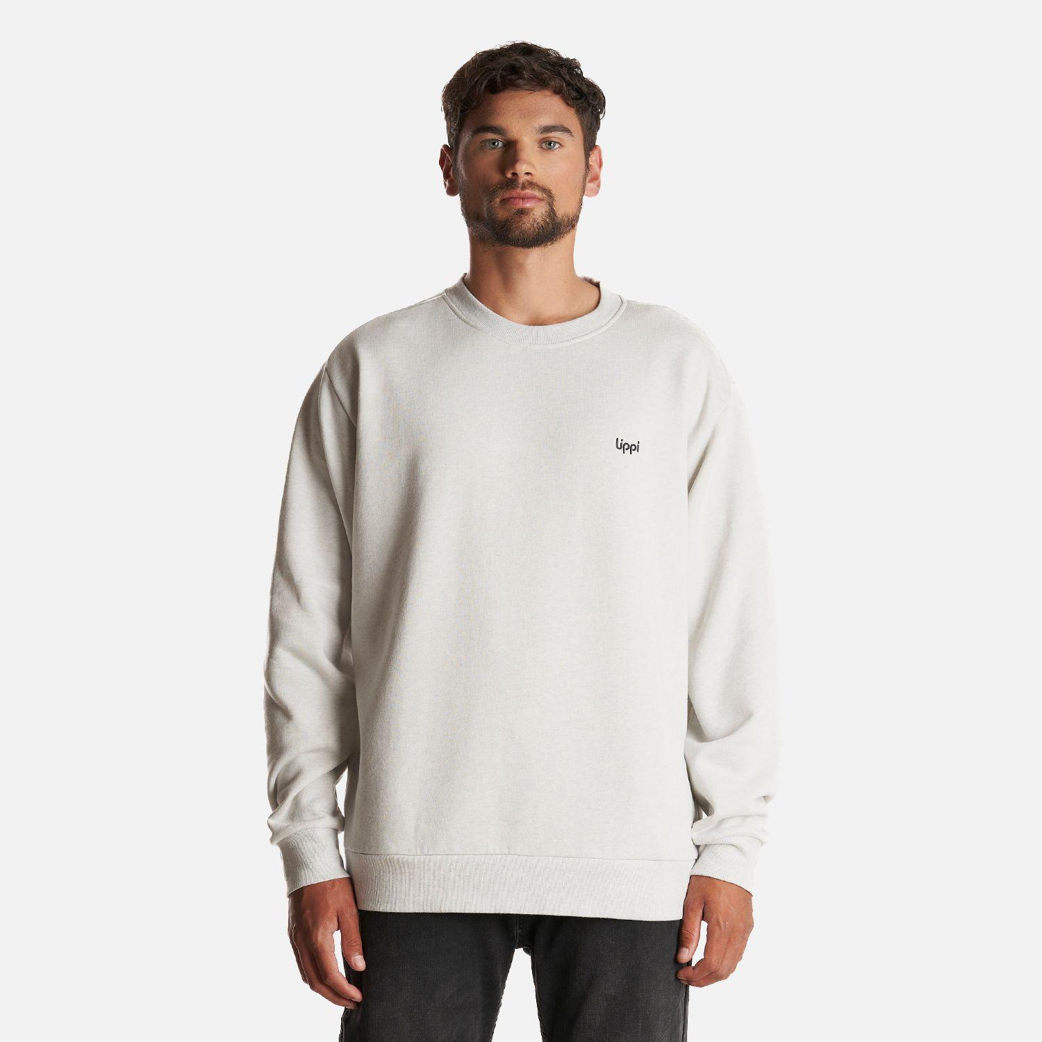 Poleron Hombre Ulmo Crewneck Sweatshirt Melange Gris Claro Lippi-1