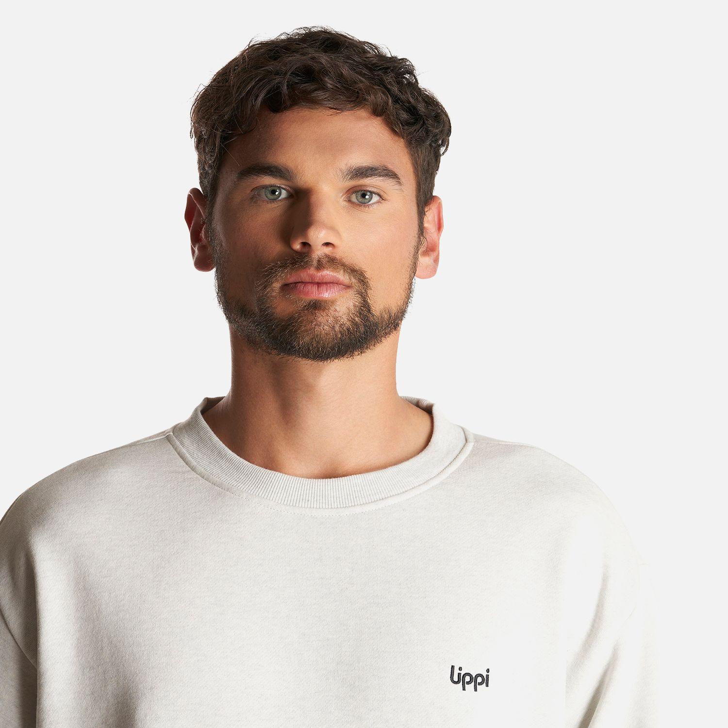 Poleron Hombre Ulmo Crewneck Sweatshirt Melange Gris Claro Lippi-4