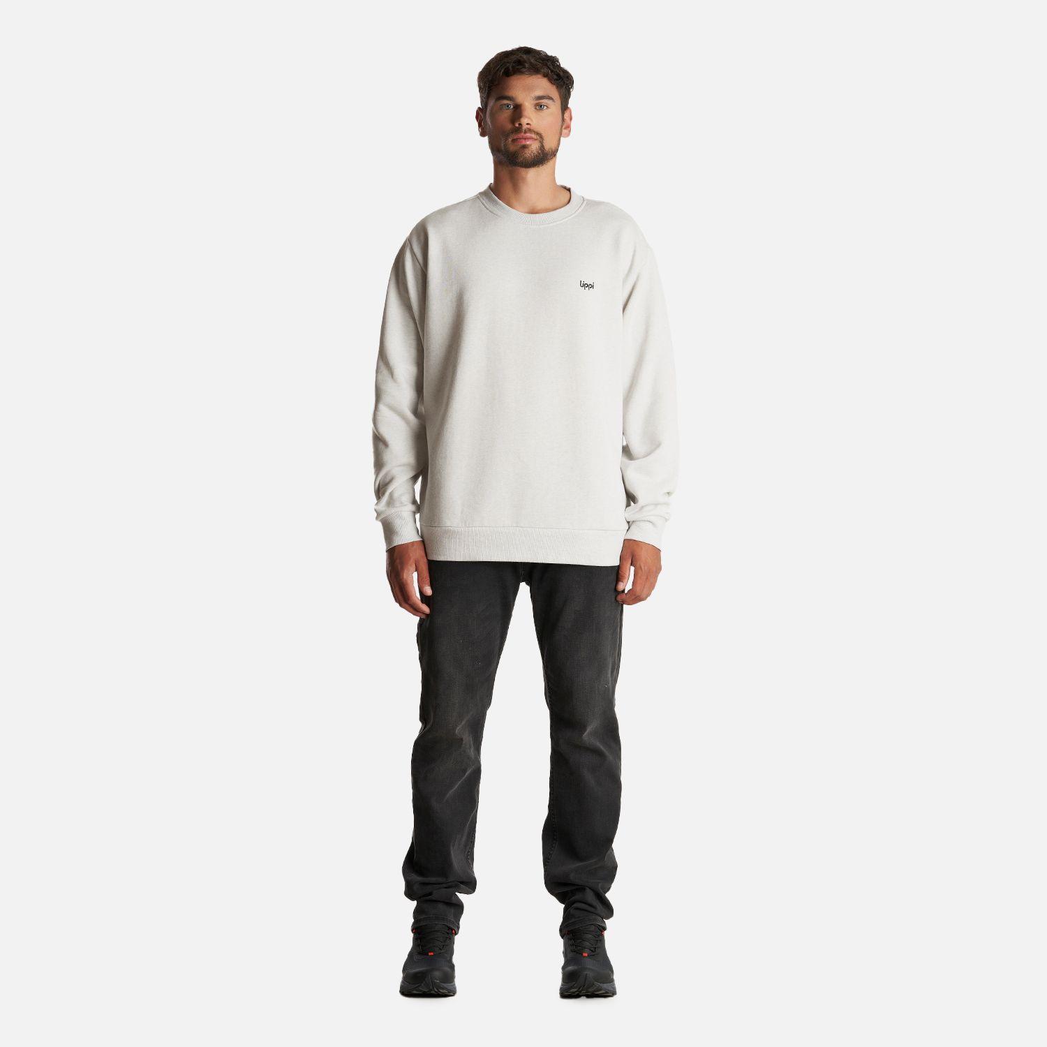 Poleron Hombre Ulmo Crewneck Sweatshirt Melange Gris Claro Lippi-5
